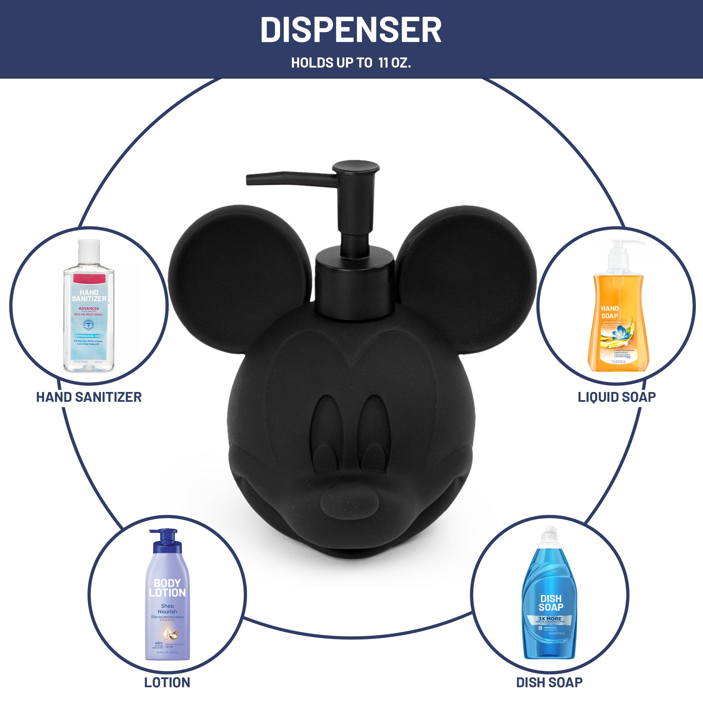 Foto 2 | Set Dispensador De Jabón Para Baño Jay Franco Disney Mickey Mouse - Venta Internacional.