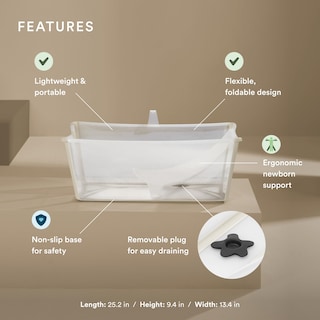 Foto 2 | Bañera Para Bebés Stokke Flexi Bath De Color Beige Arenoso Con Soporte Para Recién Nacidos - Venta Internacional.
