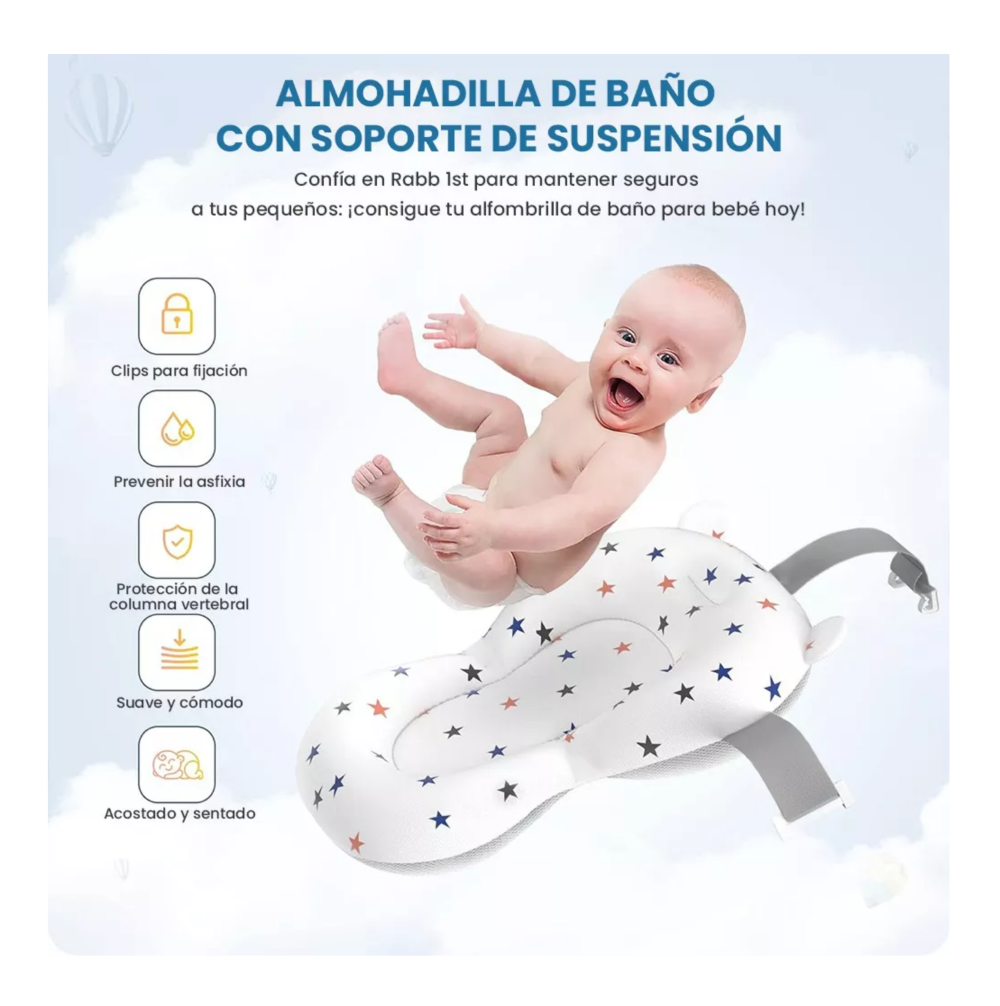Foto 5 | Bañera Bebés Plegable Tina De Baño Con Cojín Gris Belug