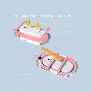 Foto 3 | Bañera Plegable con Accesorios y Cojín Rosa