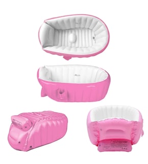 Foto 3 | Bañera Inflable Para Bebés Portátil Tina Plegable Con Bomba Color Rosa