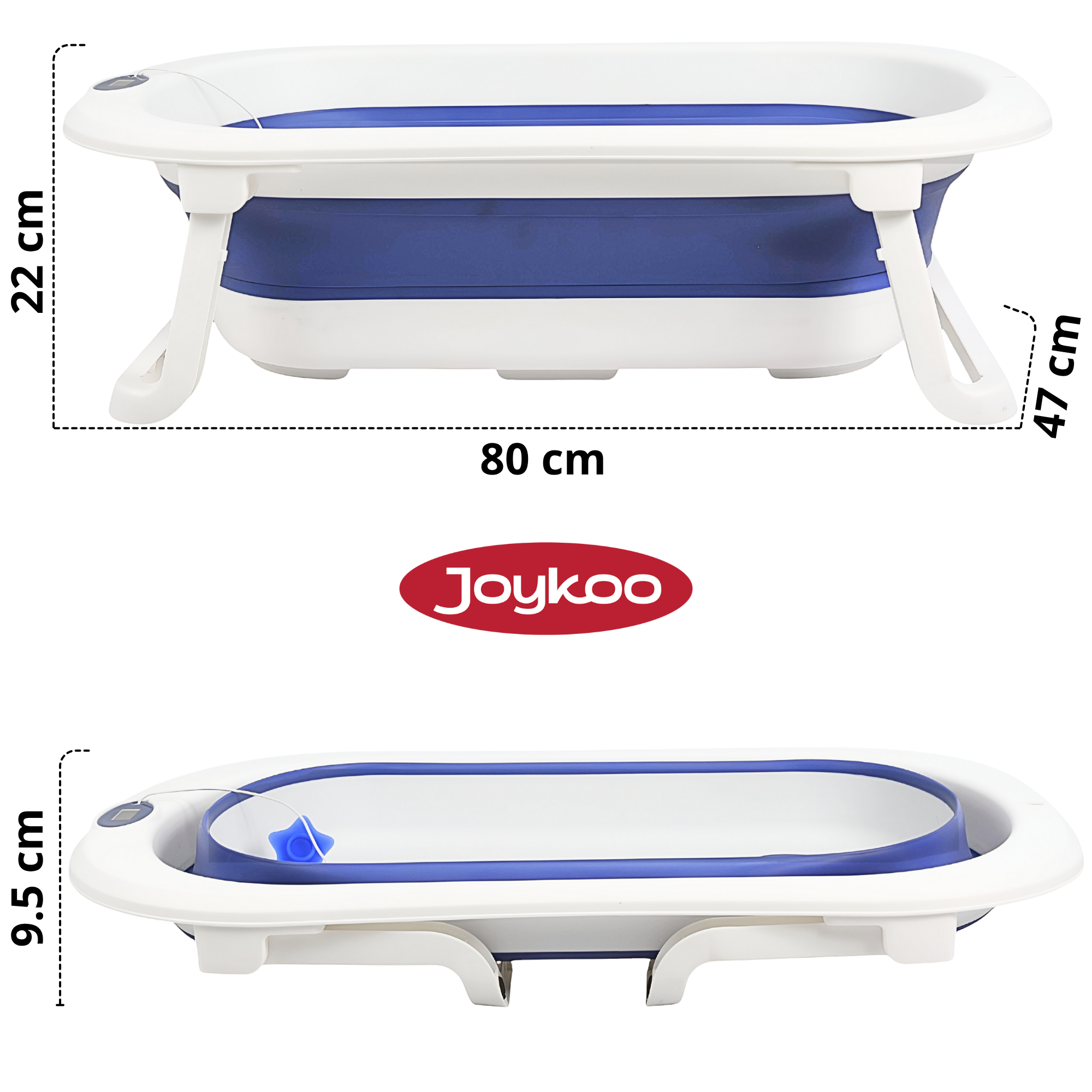 Foto 5 pulgar | Bañera Para Bebé Tina Plegable Con Cojín Tapón De Drenaje Y Termómetro - Azul
