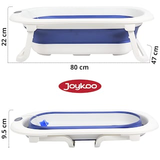 Foto 4 | Bañera Para Bebé Tina Plegable Con Cojín Tapón De Drenaje Y Termómetro - Azul