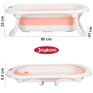 Foto 4 | Bañera Para Bebé Tina Plegable Con Cojín Tapón De Drenaje Y Termómetro - Rosa