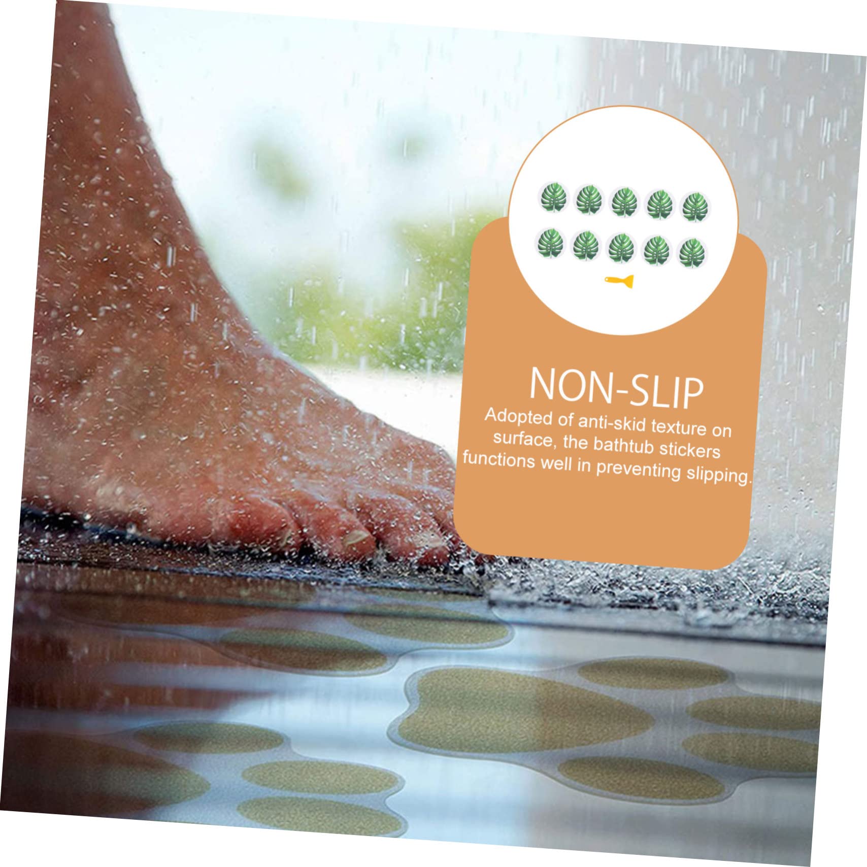 Foto 5 | Set De Calcomanías Antideslizantes Para Bañera Feltechelectr Con Diseño De Hojas - Venta Internacional.