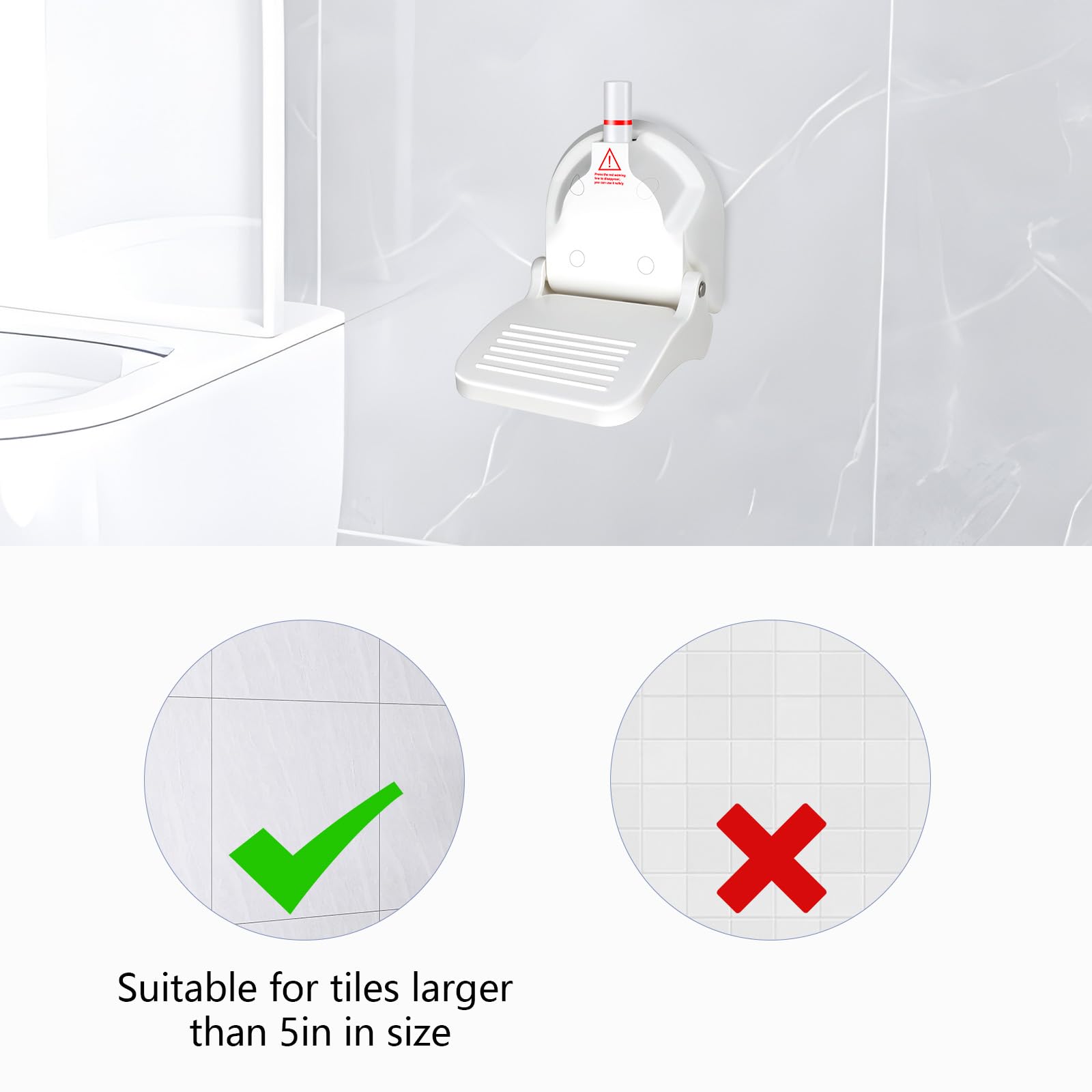 Foto 2 | Reposapiés De Ducha Plegable Clio Para Afeitarse Las Piernas Con Ventosa - Venta Internacional.