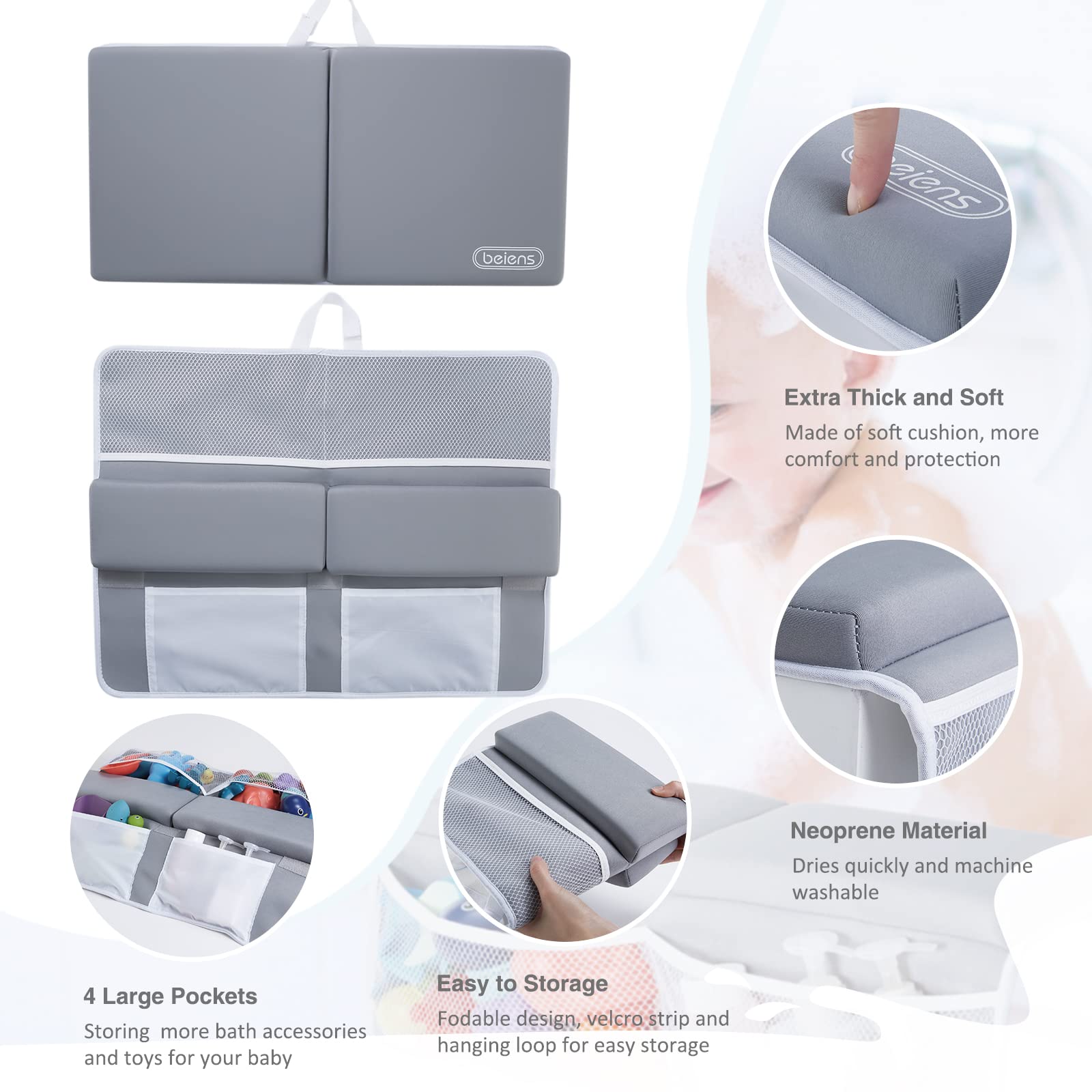 Foto 2 | Juego De Rodilleras Y Coderas Para Baño  Cómodo  3 8 Cm - Venta Internacional.