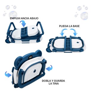 Foto 5 | Bañera Tina Bebe Con Cojín 2pz Lab.g Azul Marino Blanco