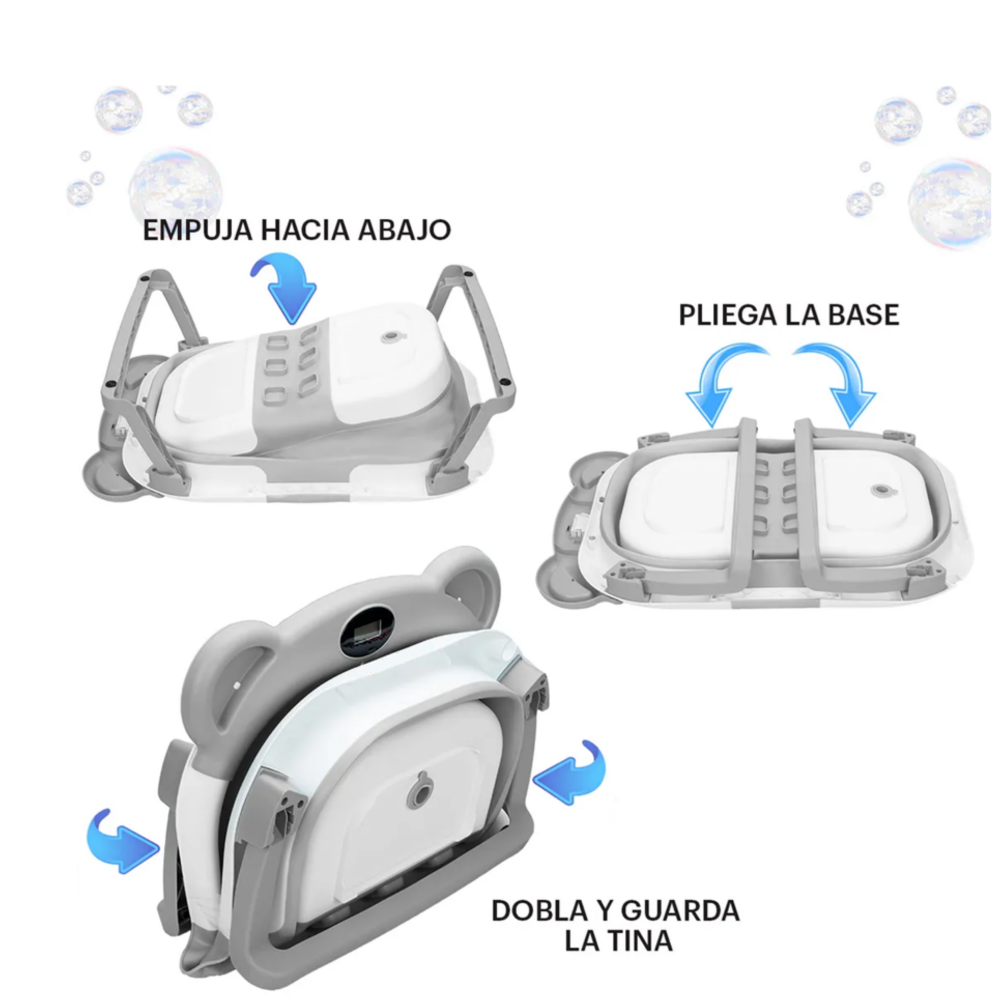 Foto 4 pulgar | Bañera Tina Bebe Con Cojín 2pz Lab.g  Gris Blanco