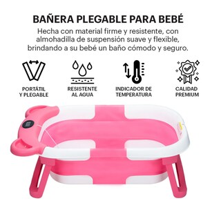 Foto 2 | Bañera Tina Bebe Con Cojín 2pz Lab.g Rosa Blanco