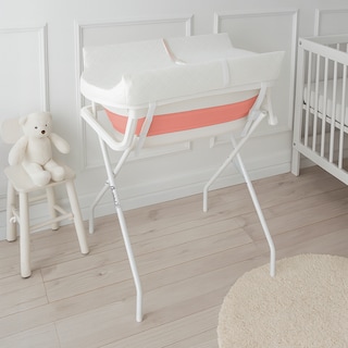 Foto 8 | Bebbly Bañera Para Bebé Con Soporte Metálico Tina 2 En 1 Con Cambiador (rosa)