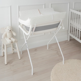 Foto 8 | Bebbly Bañera Para Bebé Con Soporte Metálico Tina 2 En 1 Con Cambiador (gris)