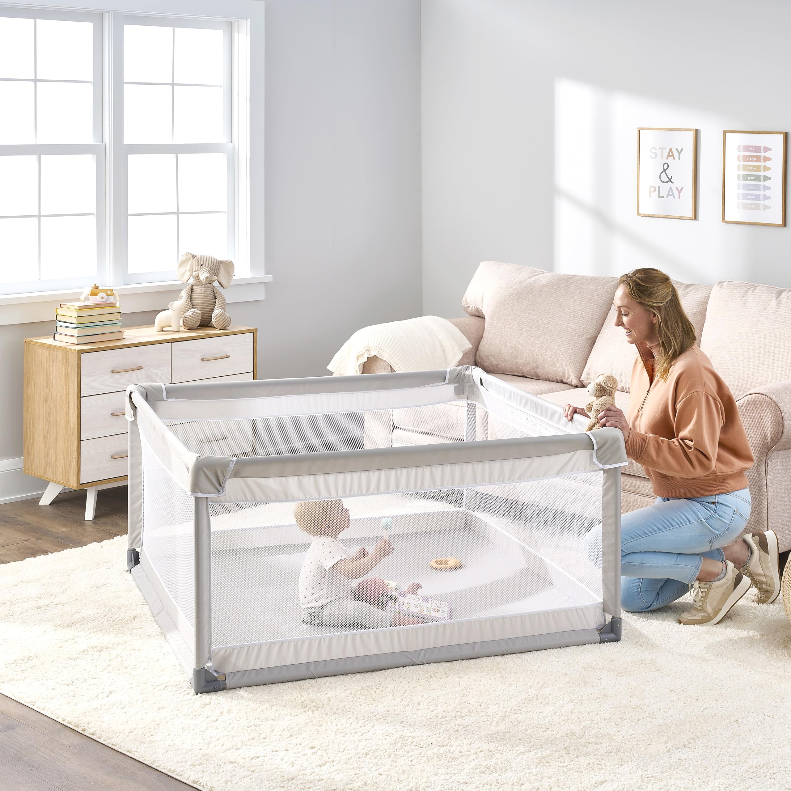 Playpen Regalo Con Lados Blandos De 51 X 51 Cm Para Niños De 6 A 24 Meses - Venta Internacional.