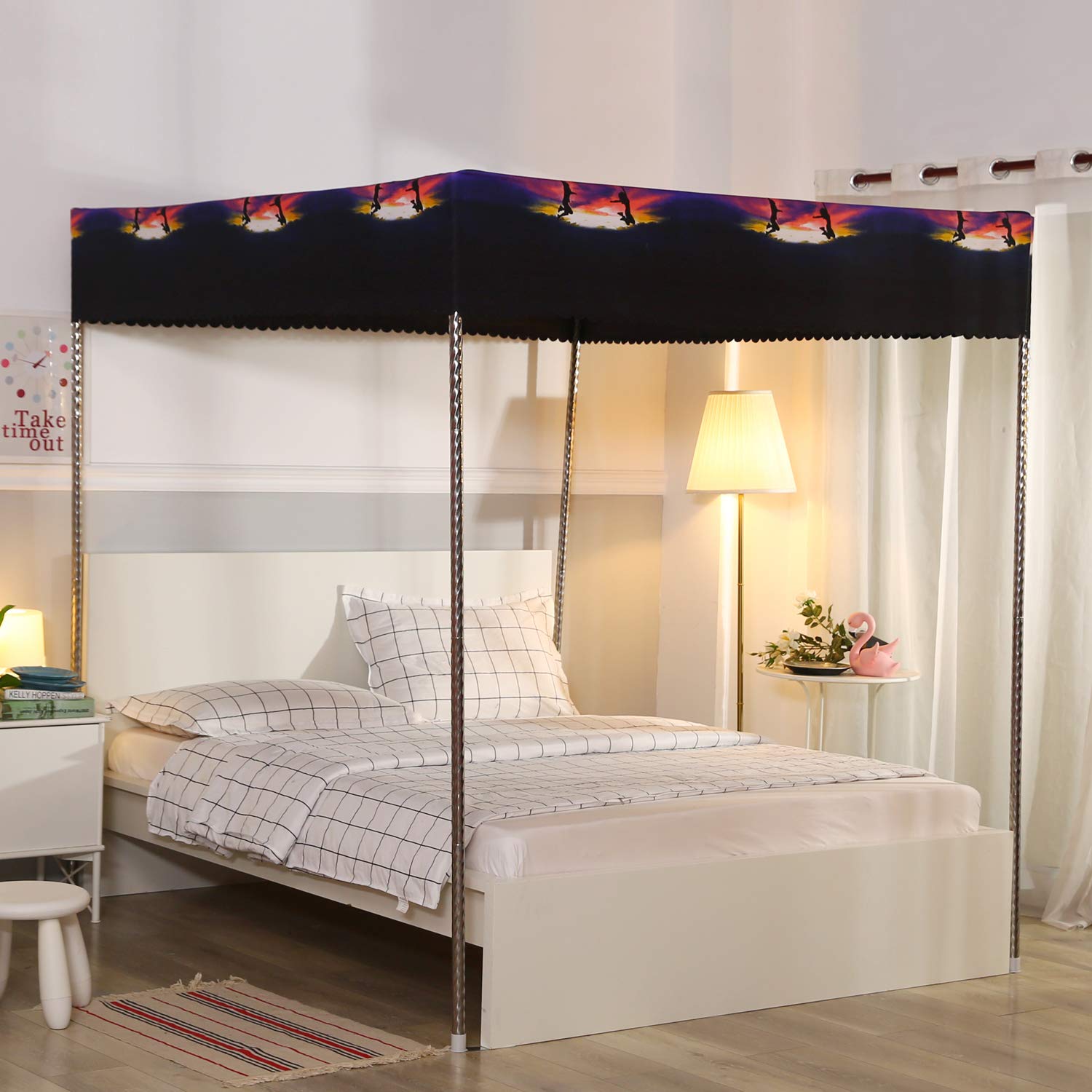 Foto 4 | Cortina De Cama Con Dosel Mengersi Galaxy Star Para Cama De Matrimonio - Venta Internacional.