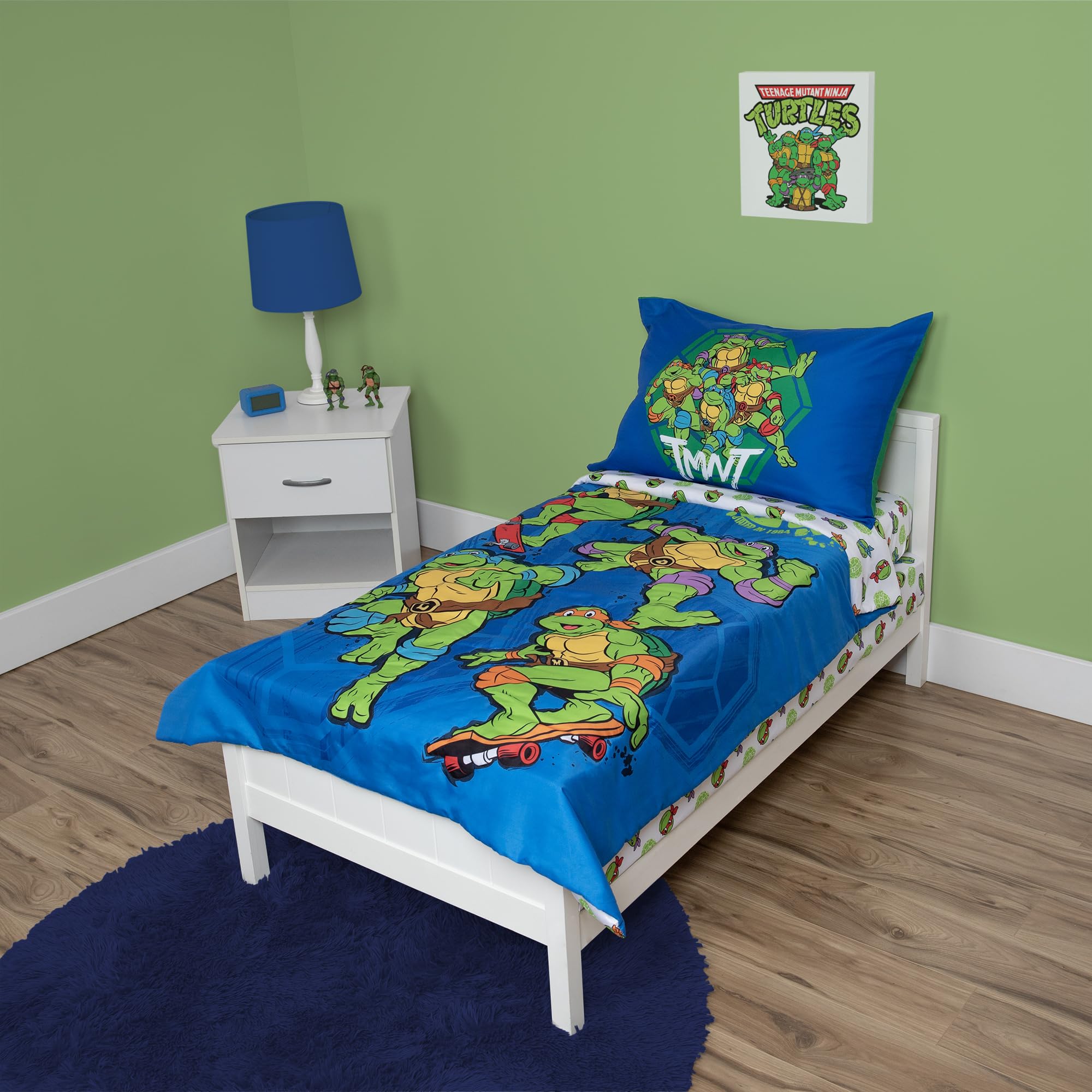 Foto 2 pulgar | Juego De Ropa De Cama Para Niños Pequeños Teenage Mutant Ninja Turtles, 4 Piezas - Venta Internacional.