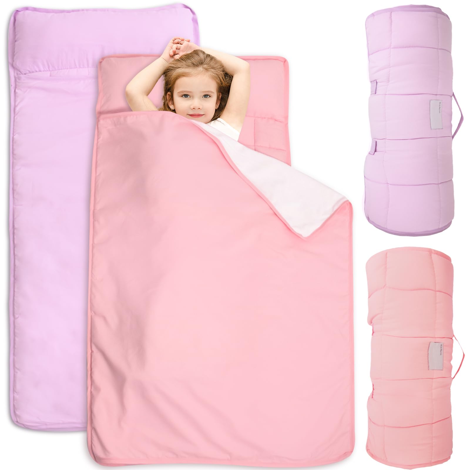 Foto 2 pulgar | Alfombrilla De Siesta Biloban Para Niños Pequeños Con Almohada Y Manta Polar Tipo Minky, 2 Unidades - Venta Internac