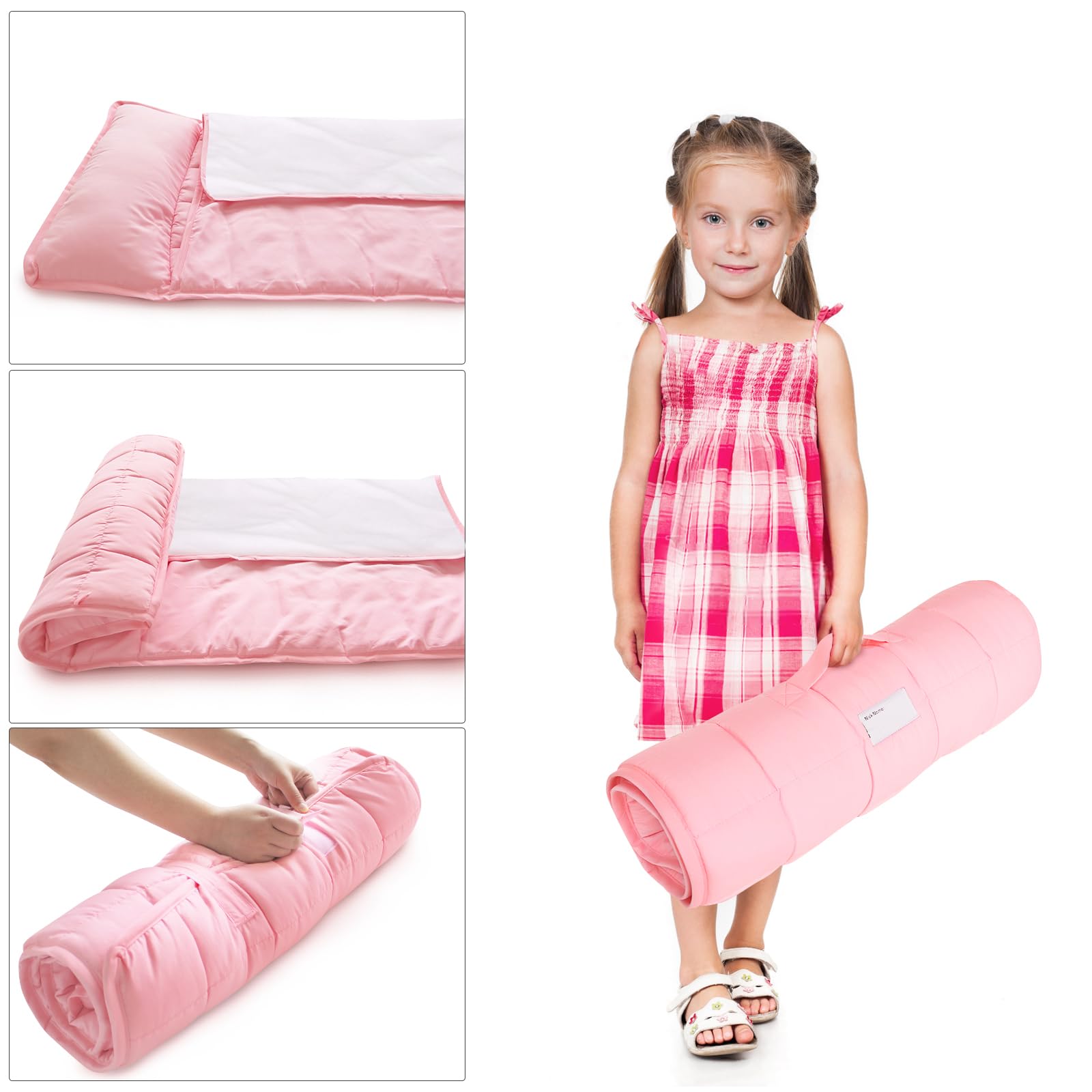 Foto 3 pulgar | Alfombrilla De Siesta Biloban Para Niños Pequeños Con Almohada Y Manta Polar Tipo Minky, 2 Unidades - Venta Internac