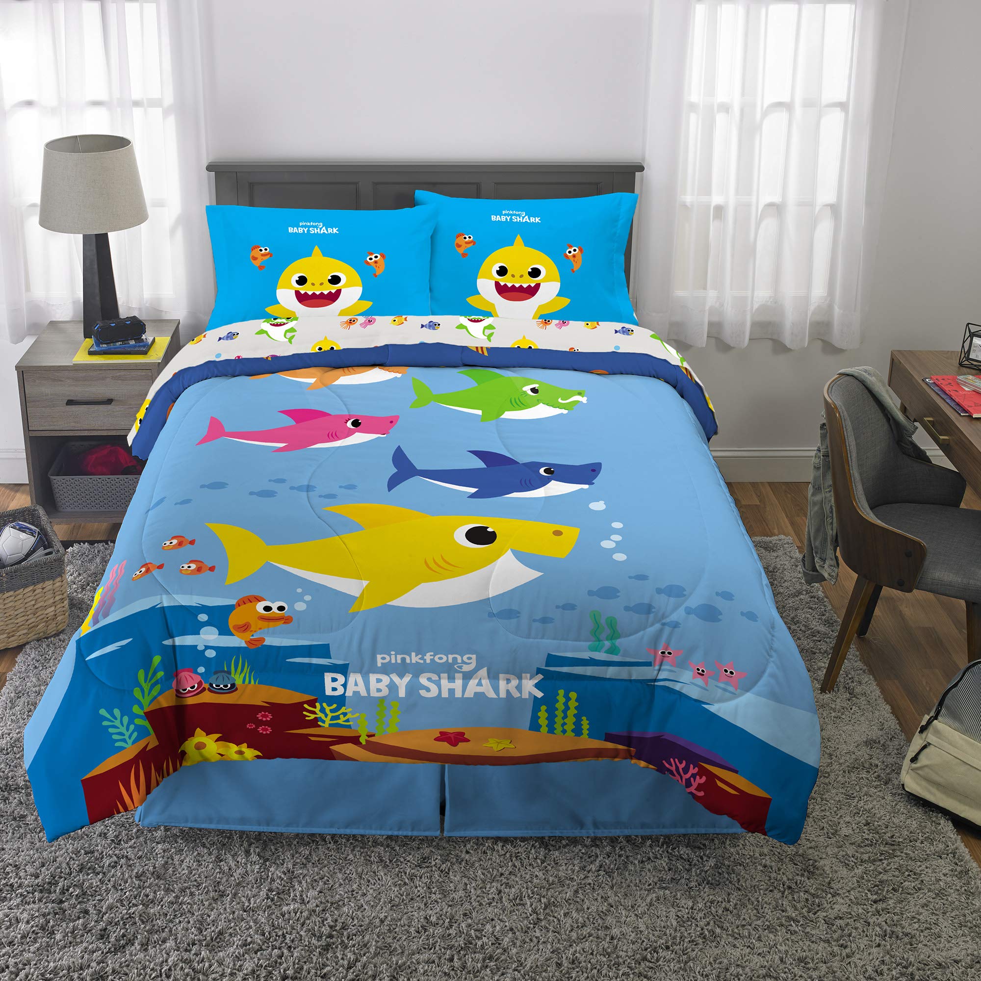 Foto 5 pulgar | Juego De Ropa De Cama Franco Baby Shark De 5 Piezas, Tamaño Completo - Venta Internacional.