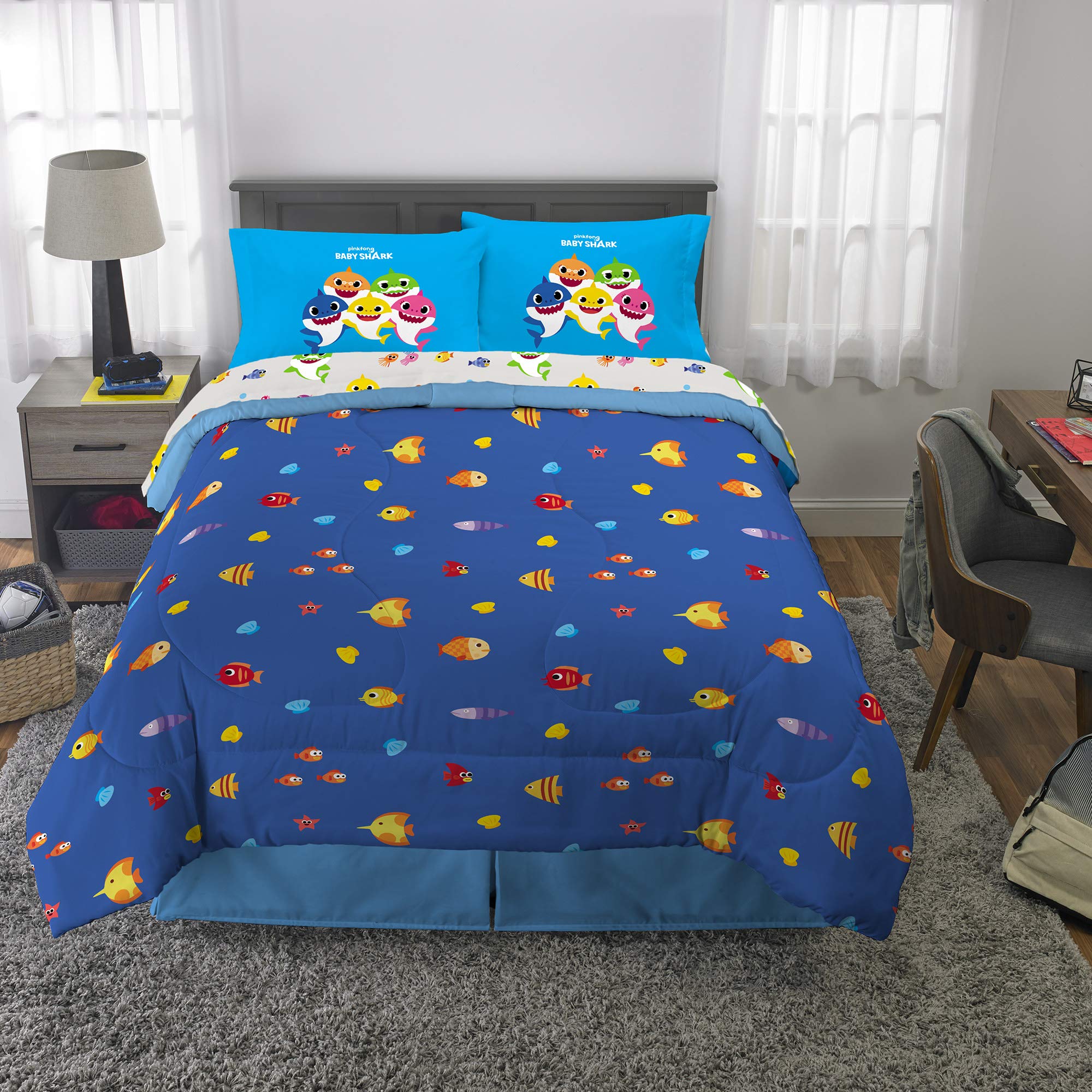 Foto 6 pulgar | Juego De Ropa De Cama Franco Baby Shark De 5 Piezas, Tamaño Completo - Venta Internacional.