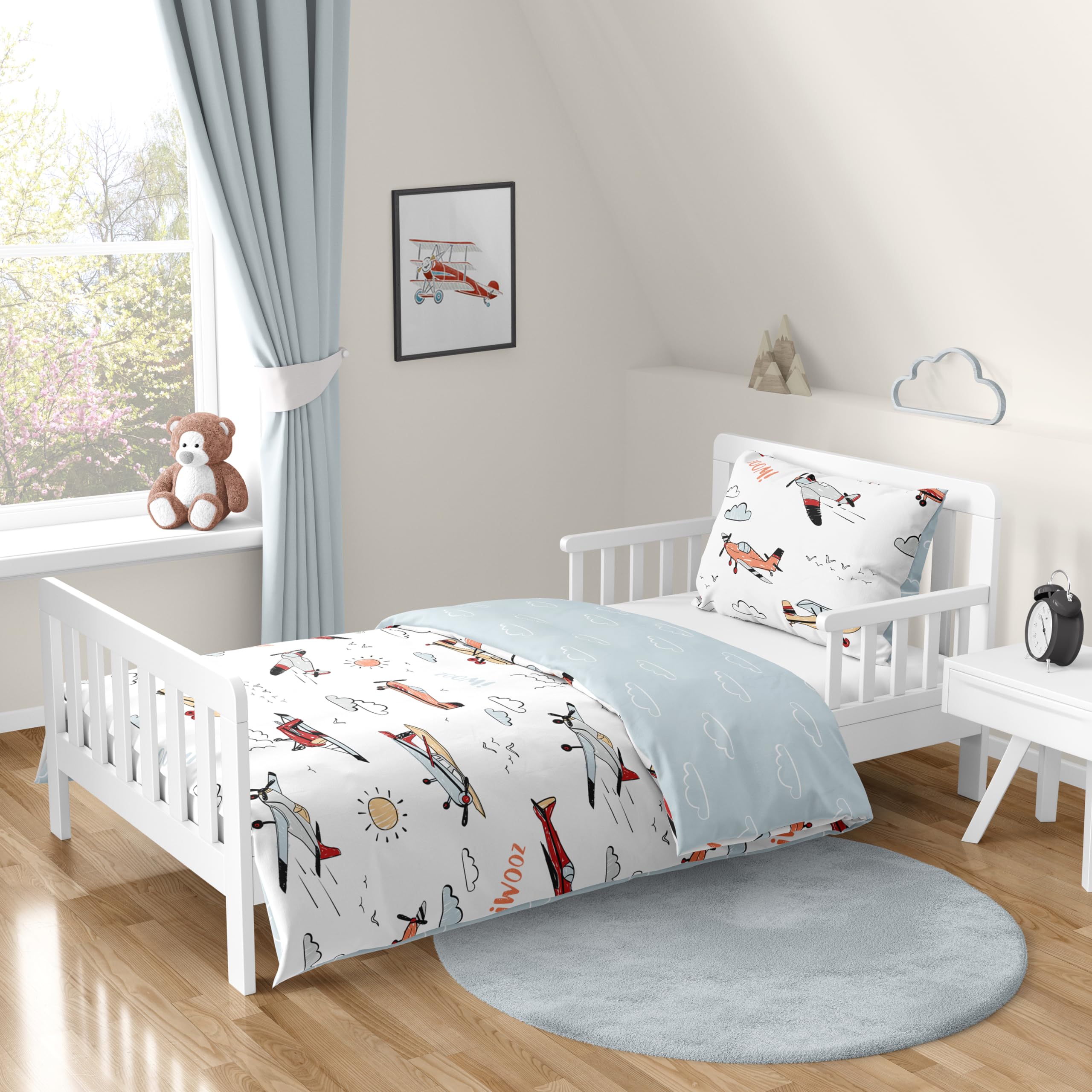 Juego De Ropa De Cama Sweet Jojo Designs, Diseño Vintage De Avión Para Niños Pequeños - Venta Internacional. $2,982