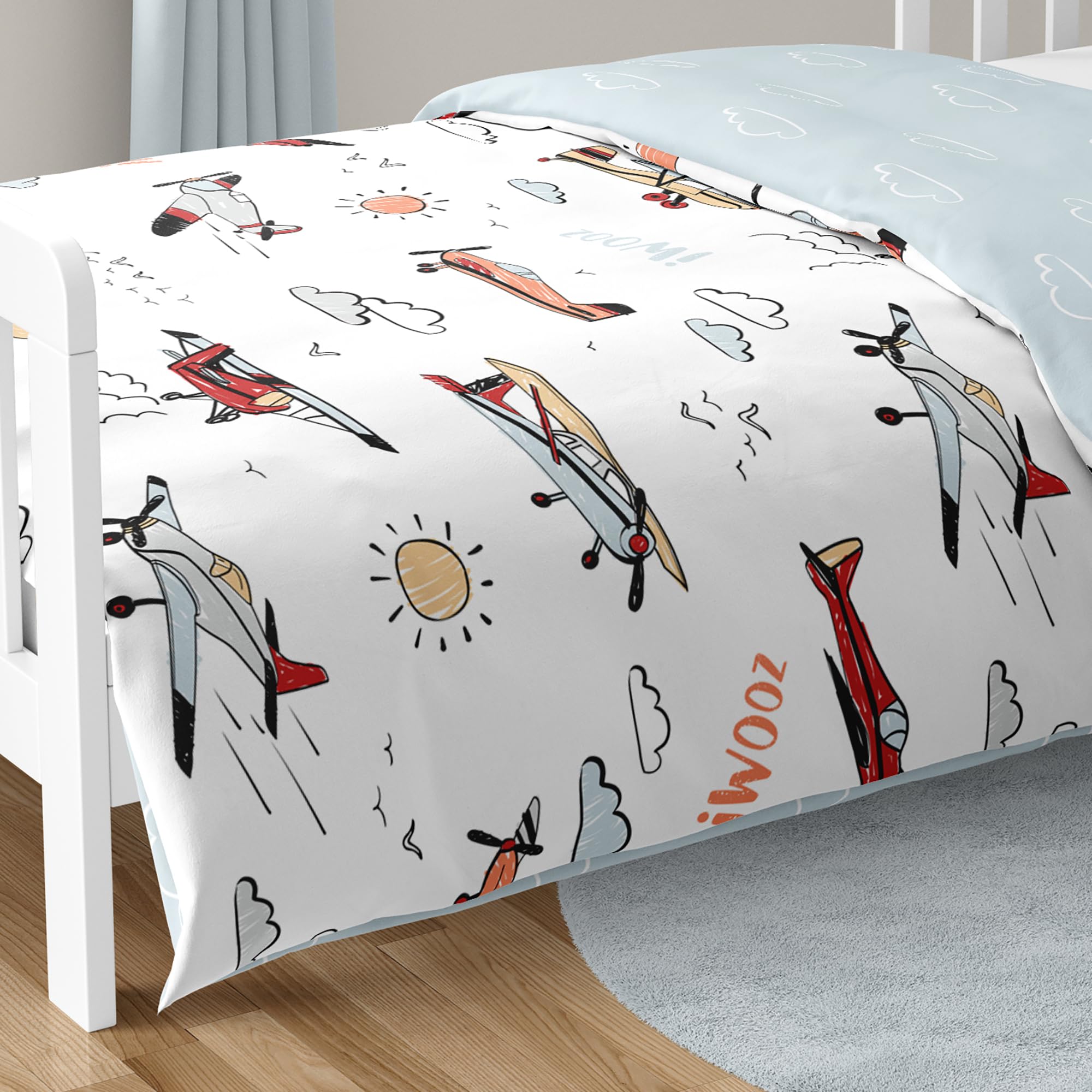 Foto 6 | Juego De Ropa De Cama Sweet Jojo Designs, Diseño Vintage De Avión Para Niños Pequeños - Venta Internacional.