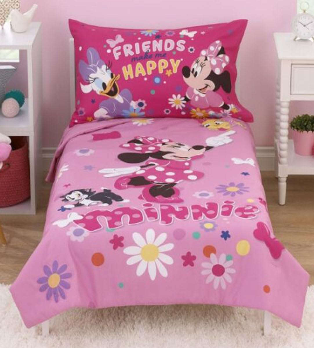 Foto 2 pulgar | Juego De Ropa De Cama Para Niños Pequeños Disney Minnie Mouse, 4 Piezas - Venta Internacional.