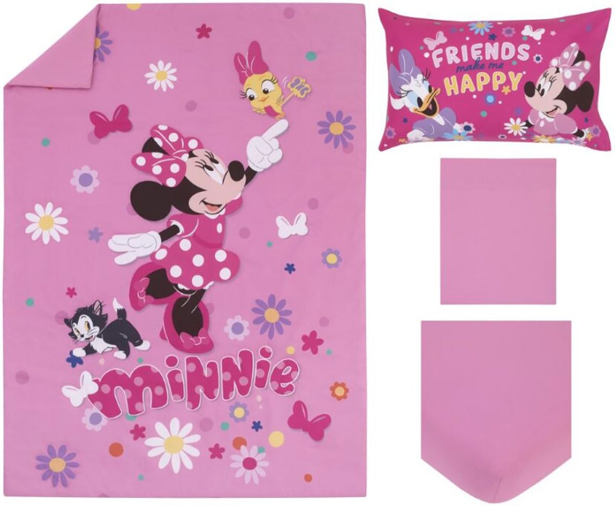 Foto 3 pulgar | Juego De Ropa De Cama Para Niños Pequeños Disney Minnie Mouse, 4 Piezas - Venta Internacional.