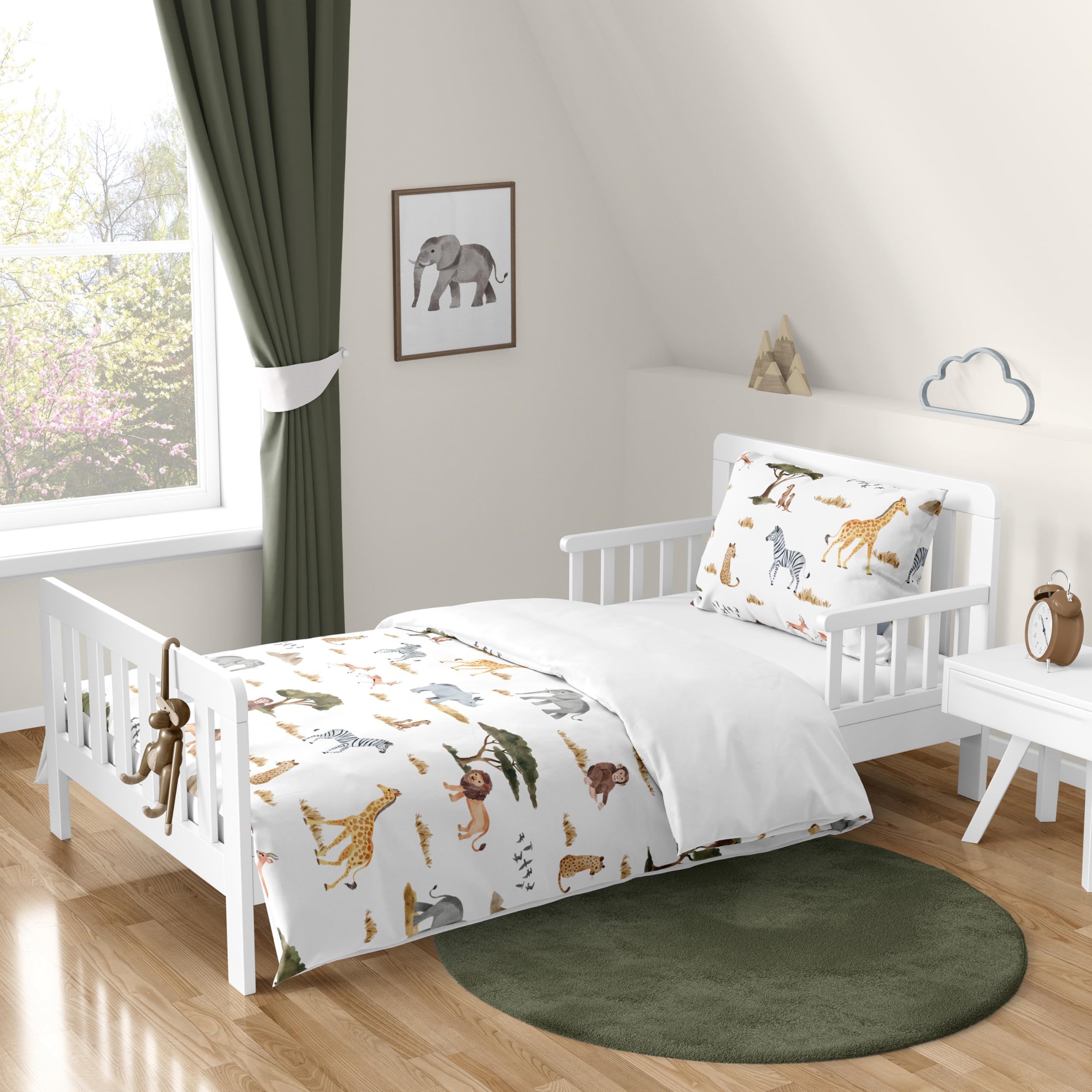 Juego De Ropa De Cama Sweet Jojo Designs Jungle Animals Para Niños Pequeños, 5 Piezas - Venta Internacional.