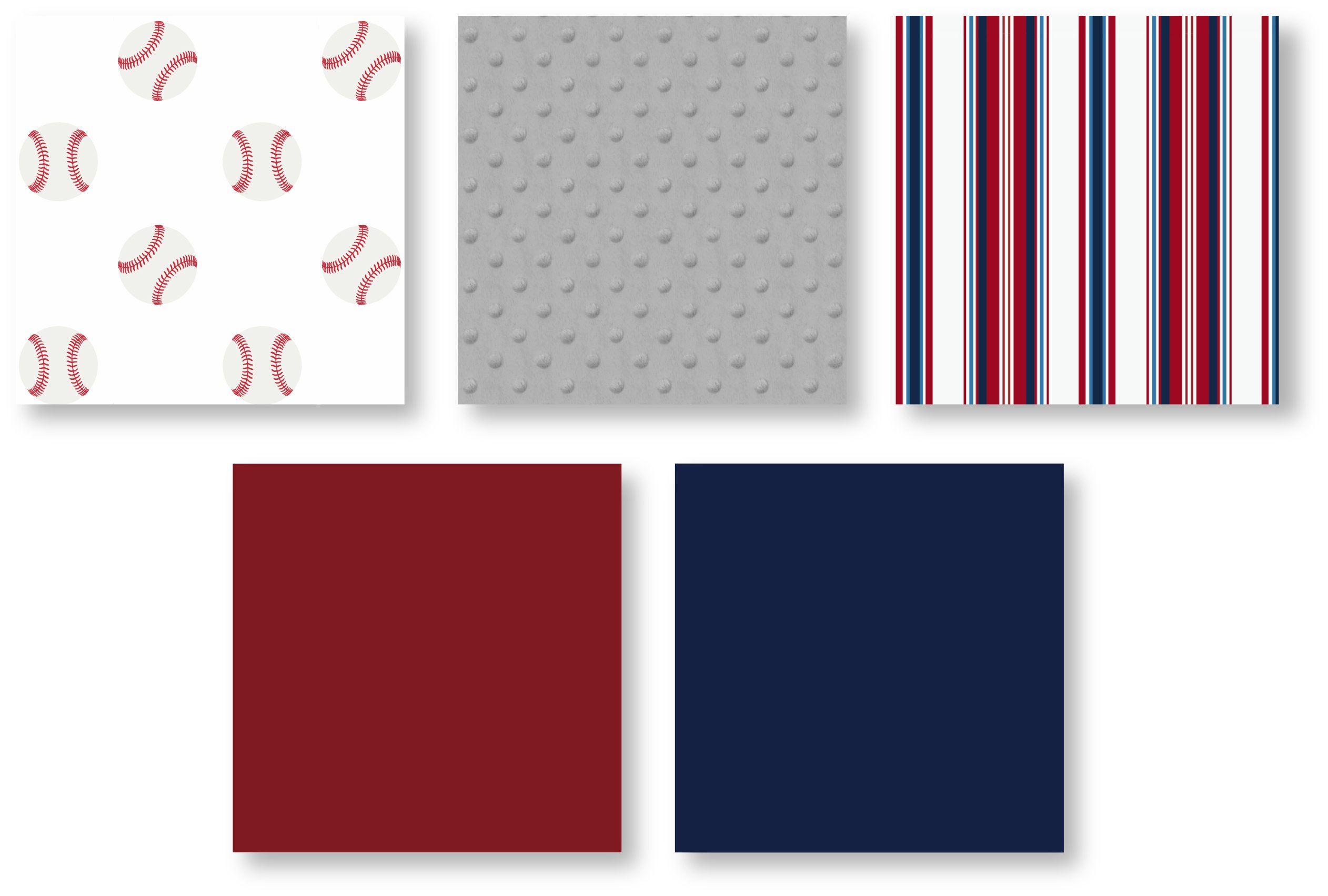 Foto 5 | Juego De Ropa De Cama Sweet Jojo Designs Baseball Patch Rojo, Azul Y Gris - Venta Internacional.
