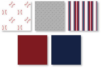 Foto 5 | Juego De Ropa De Cama Sweet Jojo Designs Baseball Patch Rojo, Azul Y Gris - Venta Internacional.