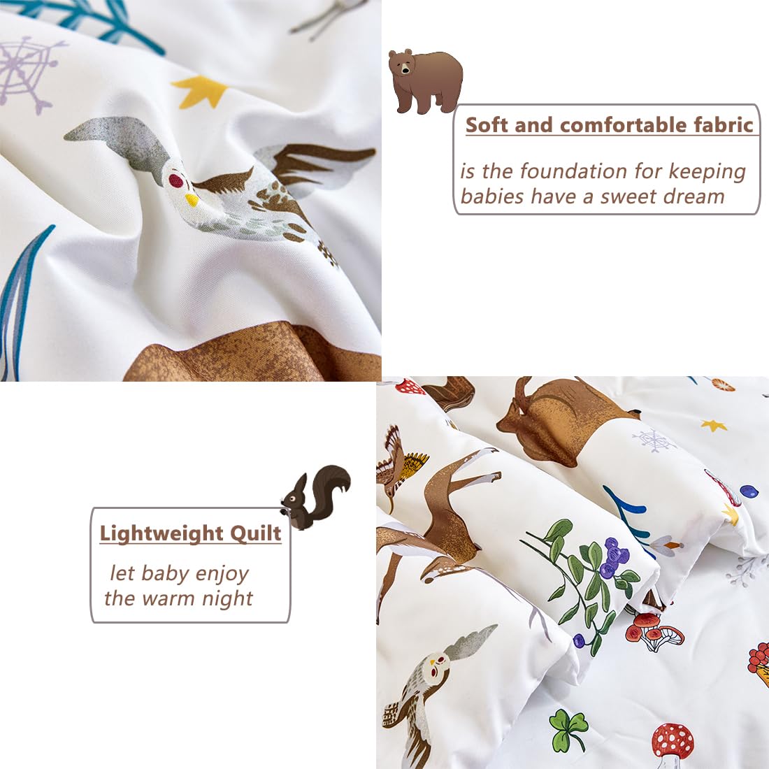 Foto 7 pulgar | Juego De Ropa De Cama Perfemet Woodland Animal Reversible - Venta Internacional