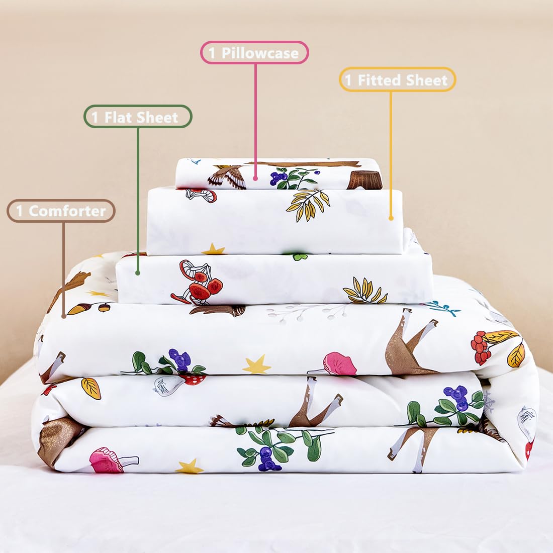 Foto 8 pulgar | Juego De Ropa De Cama Perfemet Woodland Animal Reversible - Venta Internacional