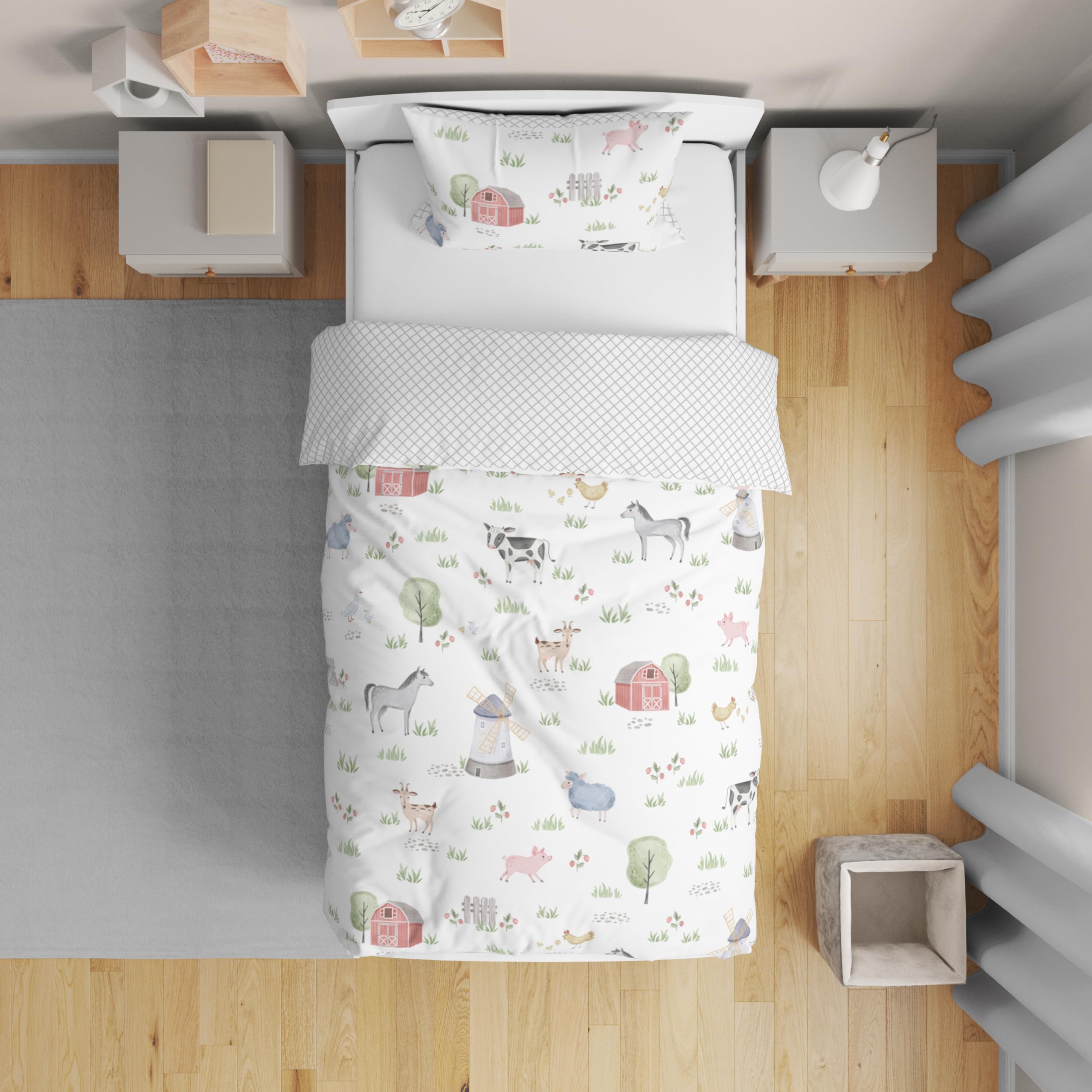 Foto 3 pulgar | Juego de Ropa de Cama Sweet Jojo Diseño Animales de Granja 5 Piezas - Venta Internacional