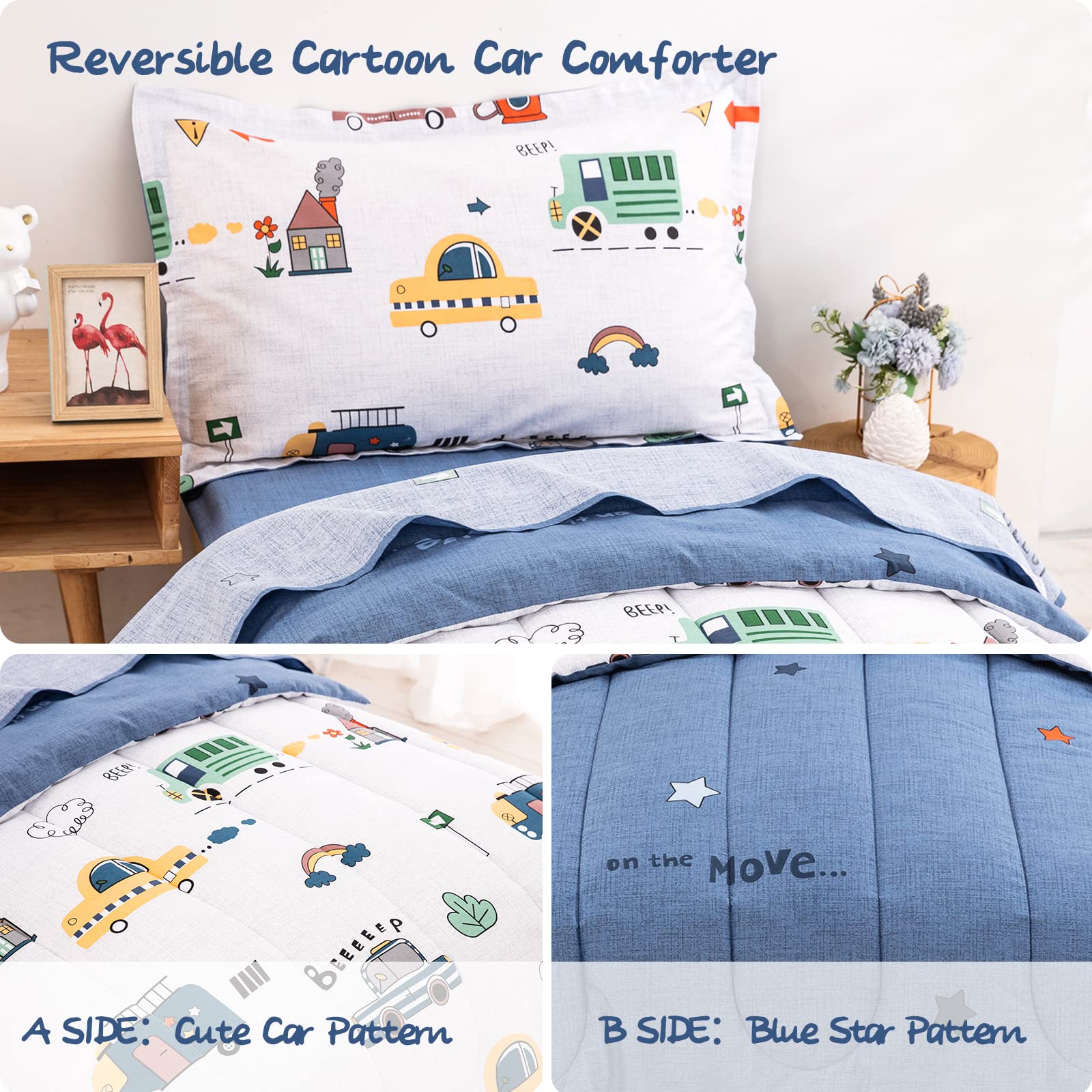 Foto 3 pulgar | Juego De Ropa De Cama Wongs Bedding Cars 4 Piezas Algodón - Venta Internacional