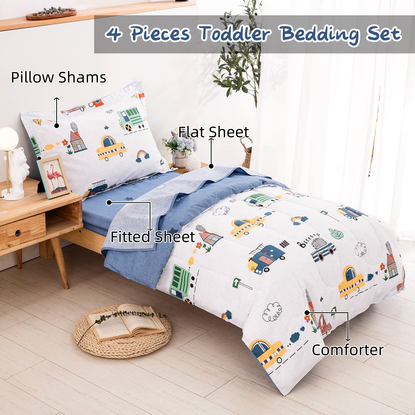 Foto 4 pulgar | Juego De Ropa De Cama Wongs Bedding Cars 4 Piezas Algodón - Venta Internacional