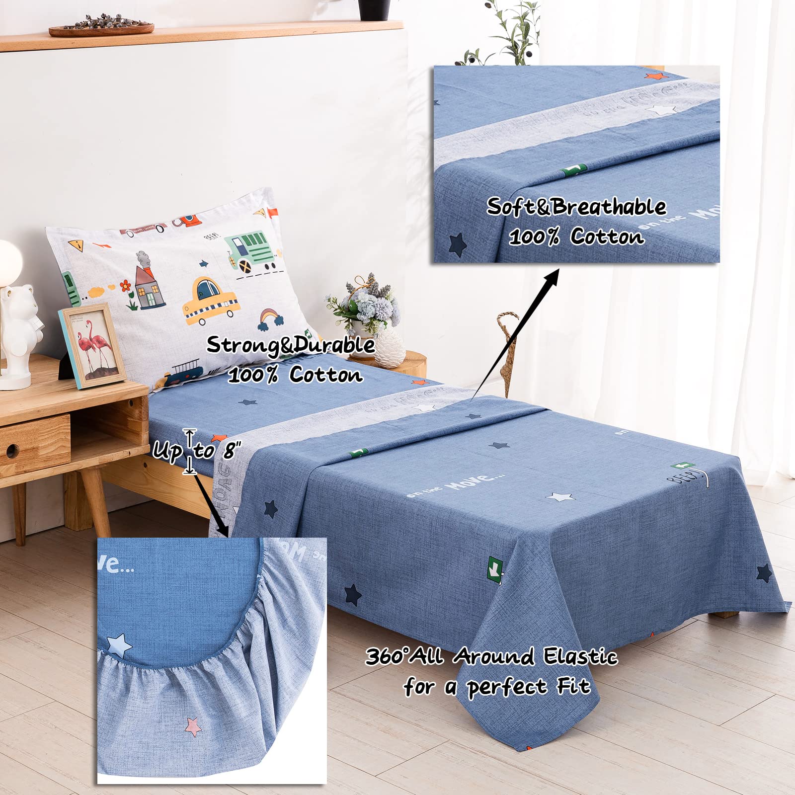 Foto 6 pulgar | Juego De Ropa De Cama Wongs Bedding Cars 4 Piezas Algodón - Venta Internacional