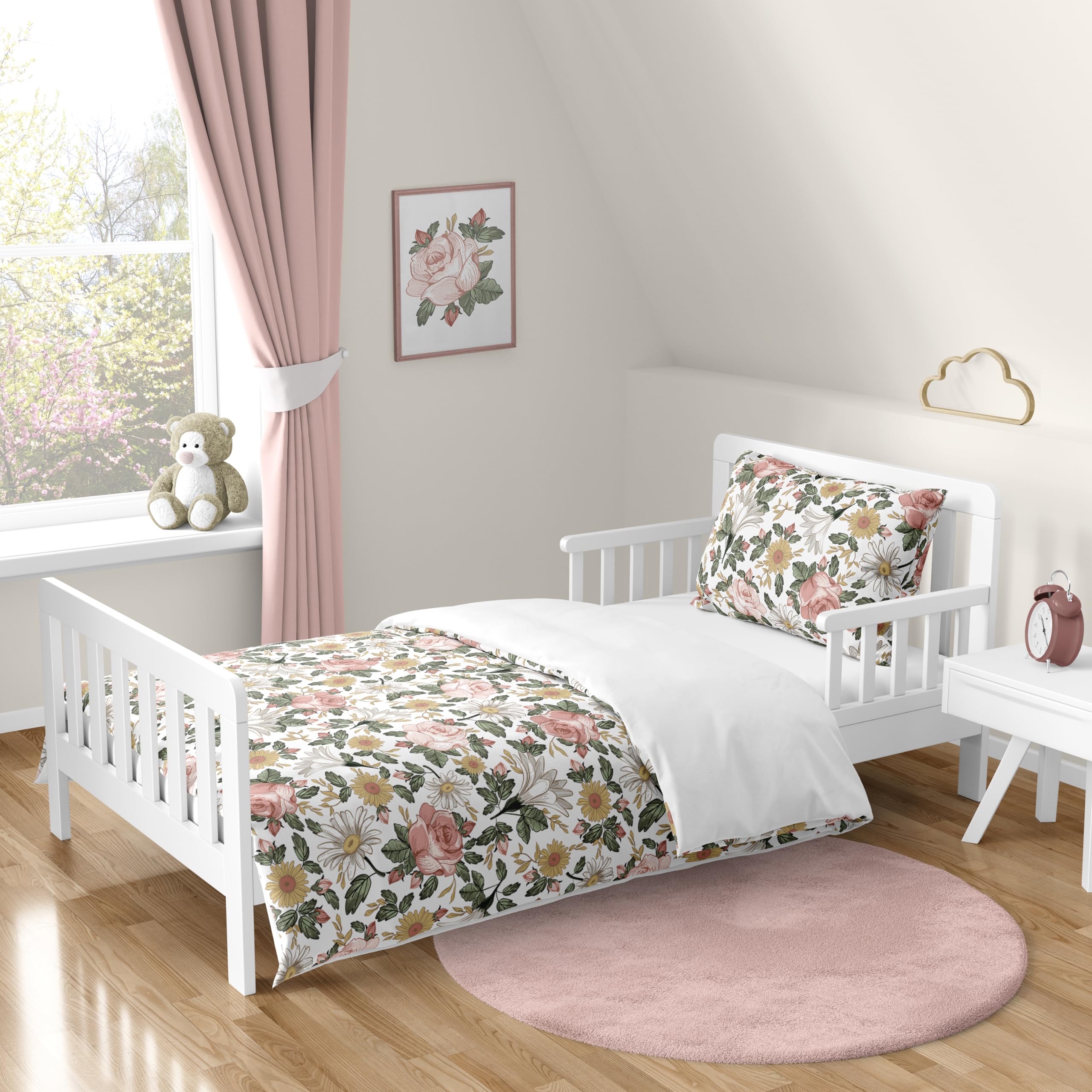 Juego de Ropa de Cama Sweet Jojo Designs Vintage Floral para Niña 5 Piezas - Venta Internacional $2,575