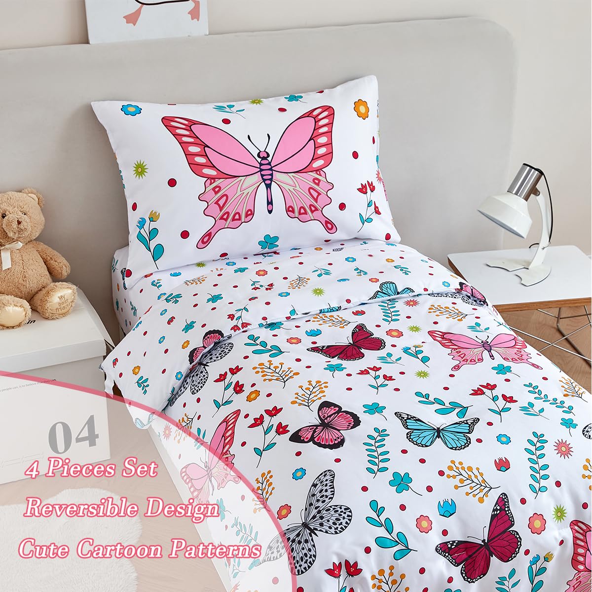 Foto 4 pulgar | Ropa De Cama Perfemet 4 Piezas Mariposas - Venta Internacional