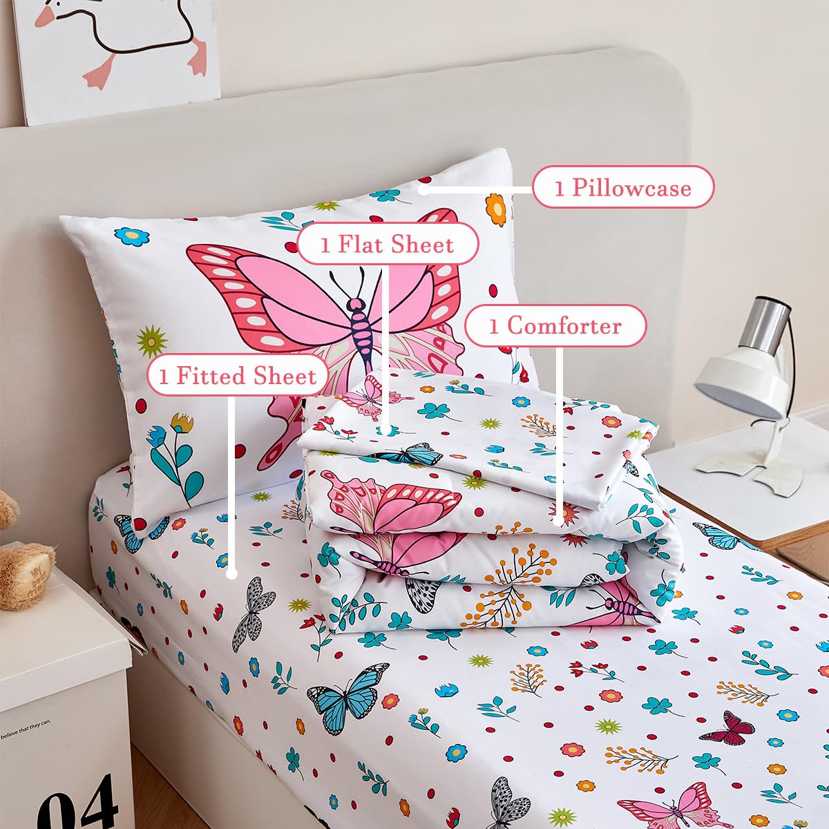 Foto 8 pulgar | Ropa De Cama Perfemet 4 Piezas Mariposas - Venta Internacional
