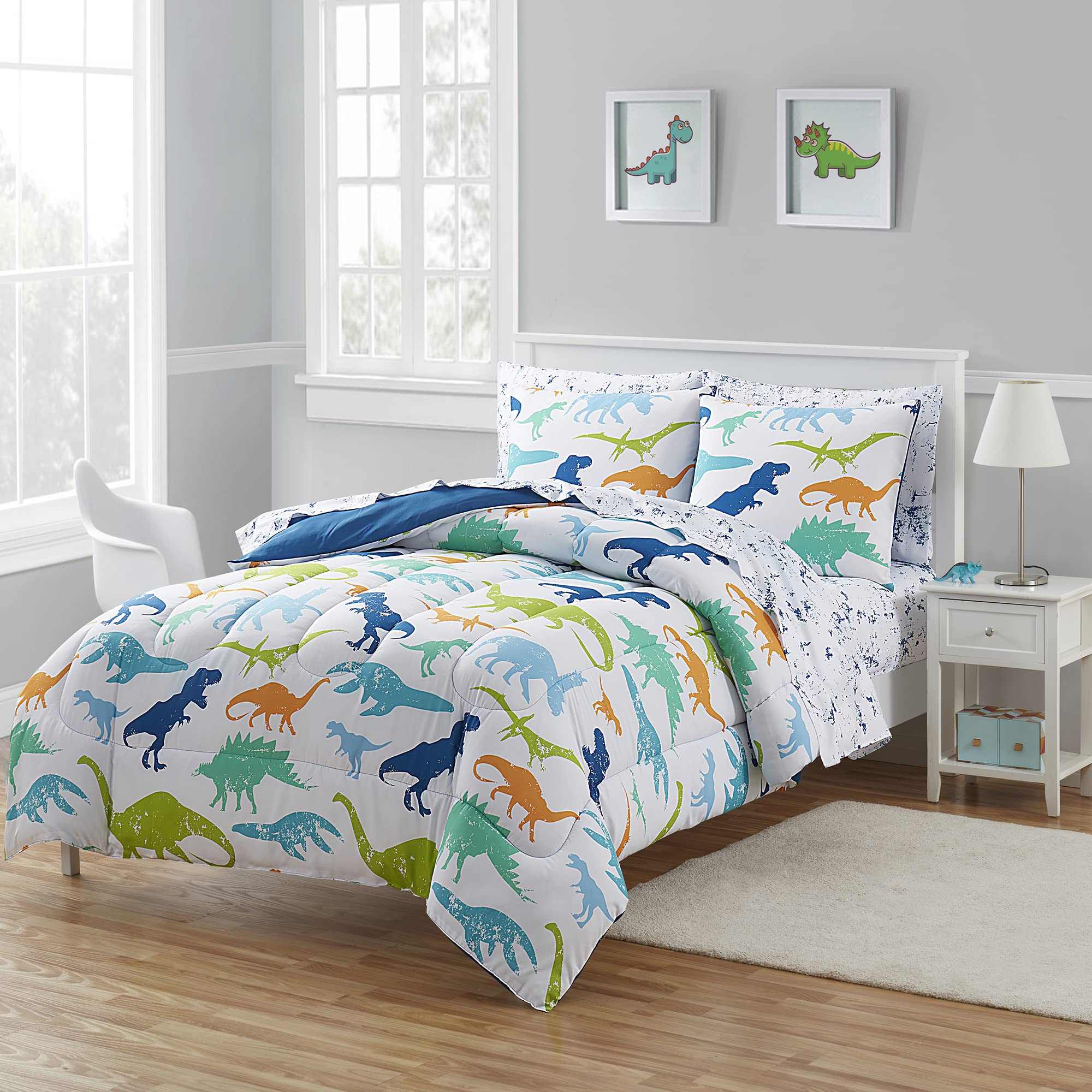 Juego De Cama Sweet Home Collection Full Dinosaur, 4 Piezas - Venta Internacional. $2,896