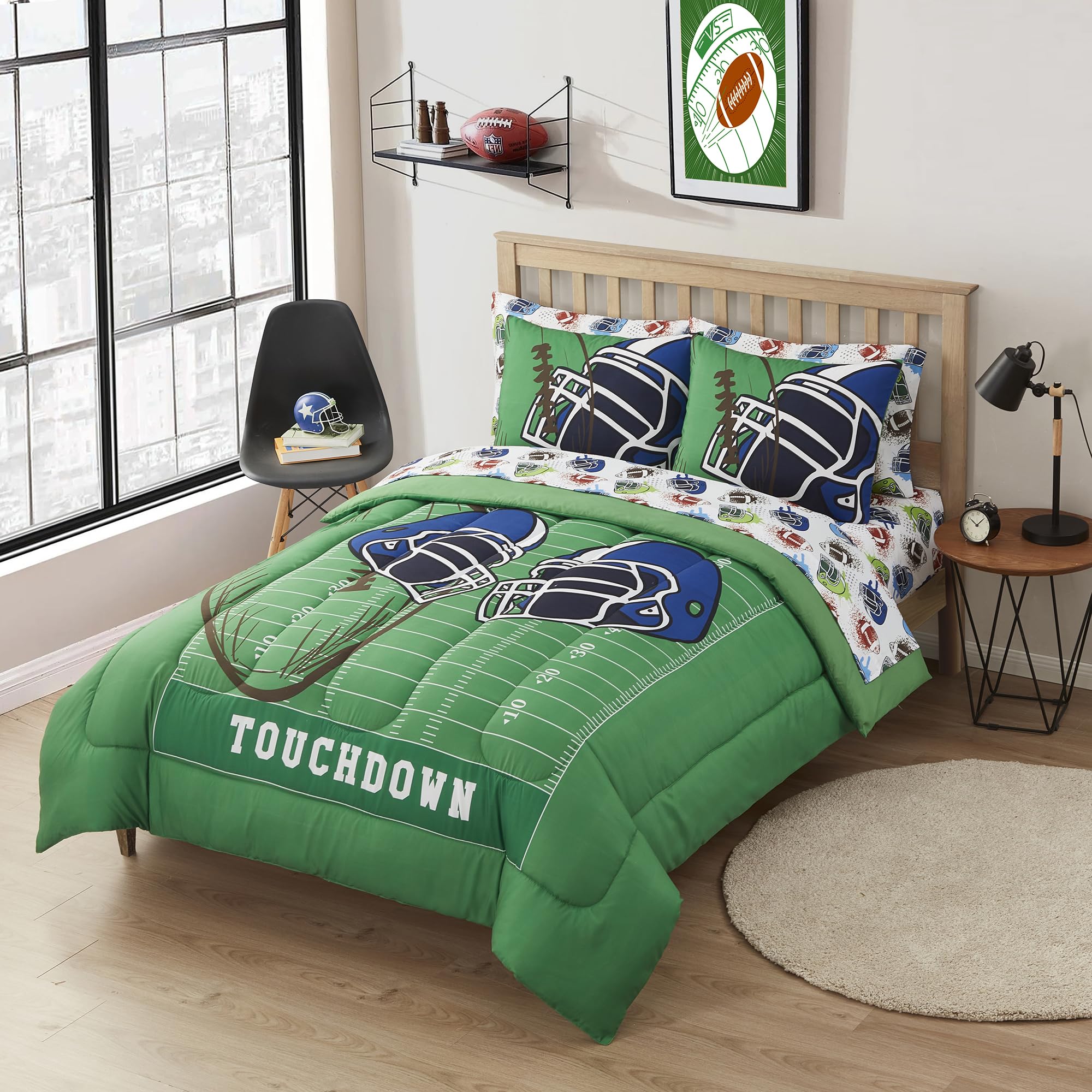 Foto 1 | Juego De Ropa De Cama Sweet Home Collection Football, Tamaño Completo - Venta Internacional.