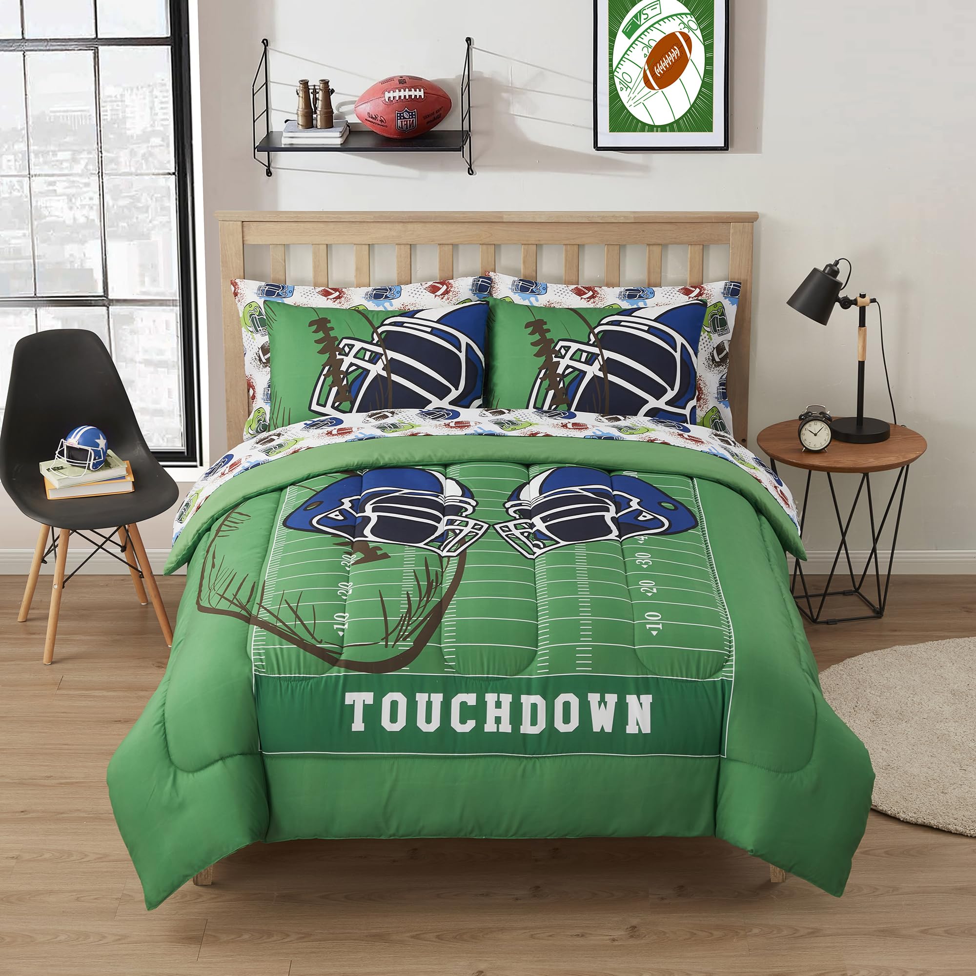 Foto 2 | Juego De Ropa De Cama Sweet Home Collection Football, Tamaño Completo - Venta Internacional.