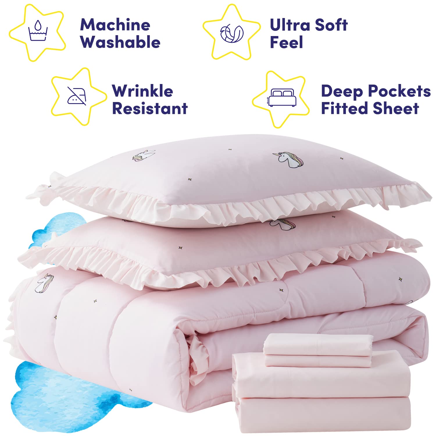 Foto 6 pulgar | Juego de Ropa para Cama Sweet Home Collection Rainbow Unicorn - Venta Internacional