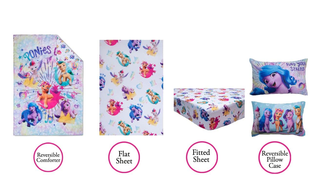 Foto 2 | Juego De Ropa De Cama My Little Pony De 4 Piezas Para Cama Infantil - Venta Internacional.