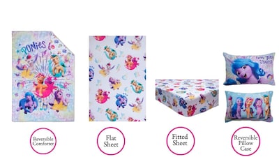 Foto 2 | Juego De Ropa De Cama My Little Pony De 4 Piezas Para Cama Infantil - Venta Internacional.
