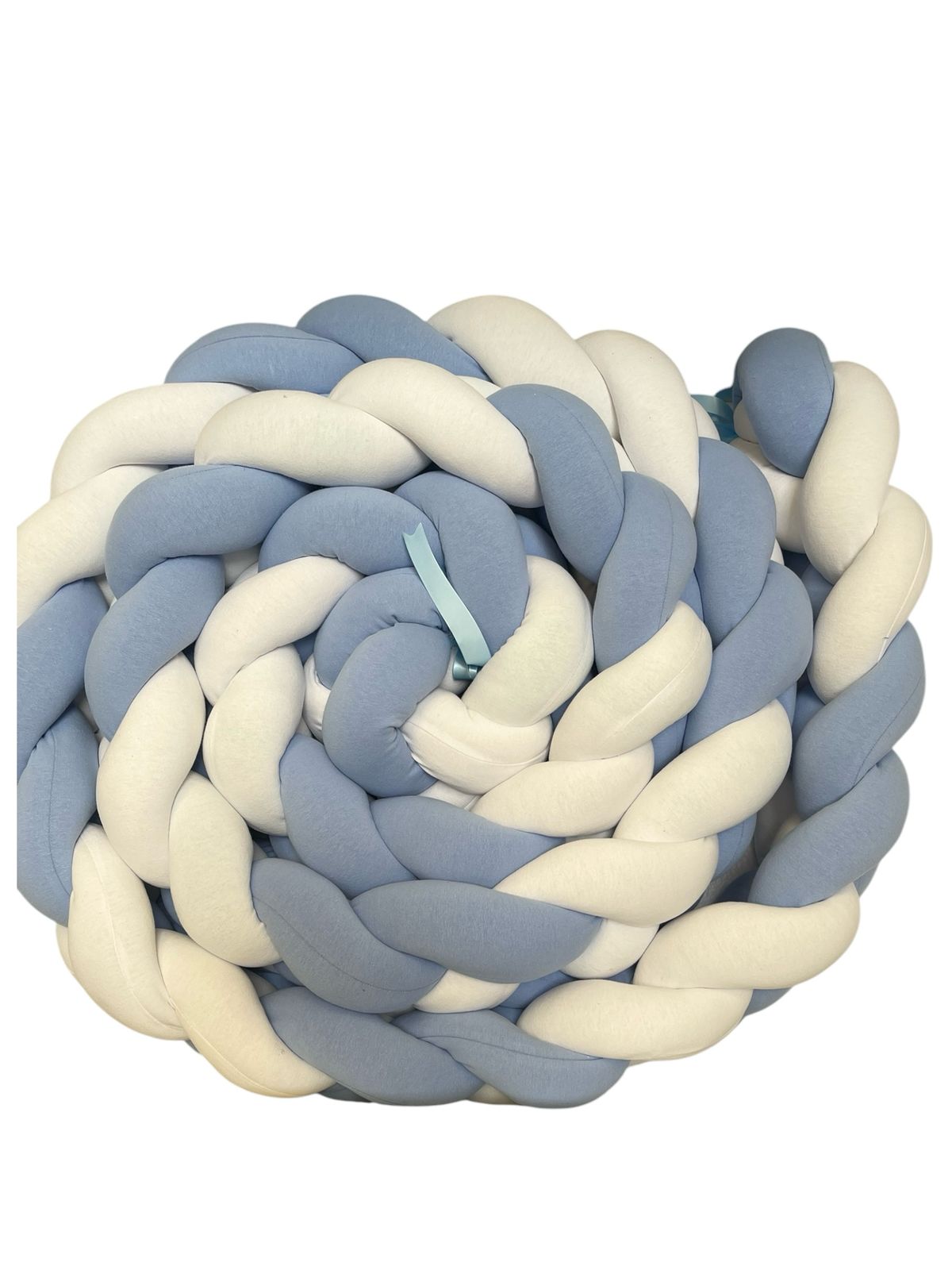Protector Cuna 4mts Bebe Azul C/blanco