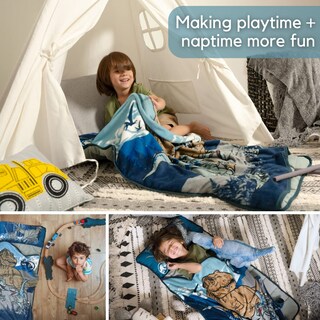 Foto 3 | Alfombrilla De Siesta Para Niños Pequeños Jurassic World, 60 X 115 Cm, Con Almohada Y Manta - Venta Internacional.