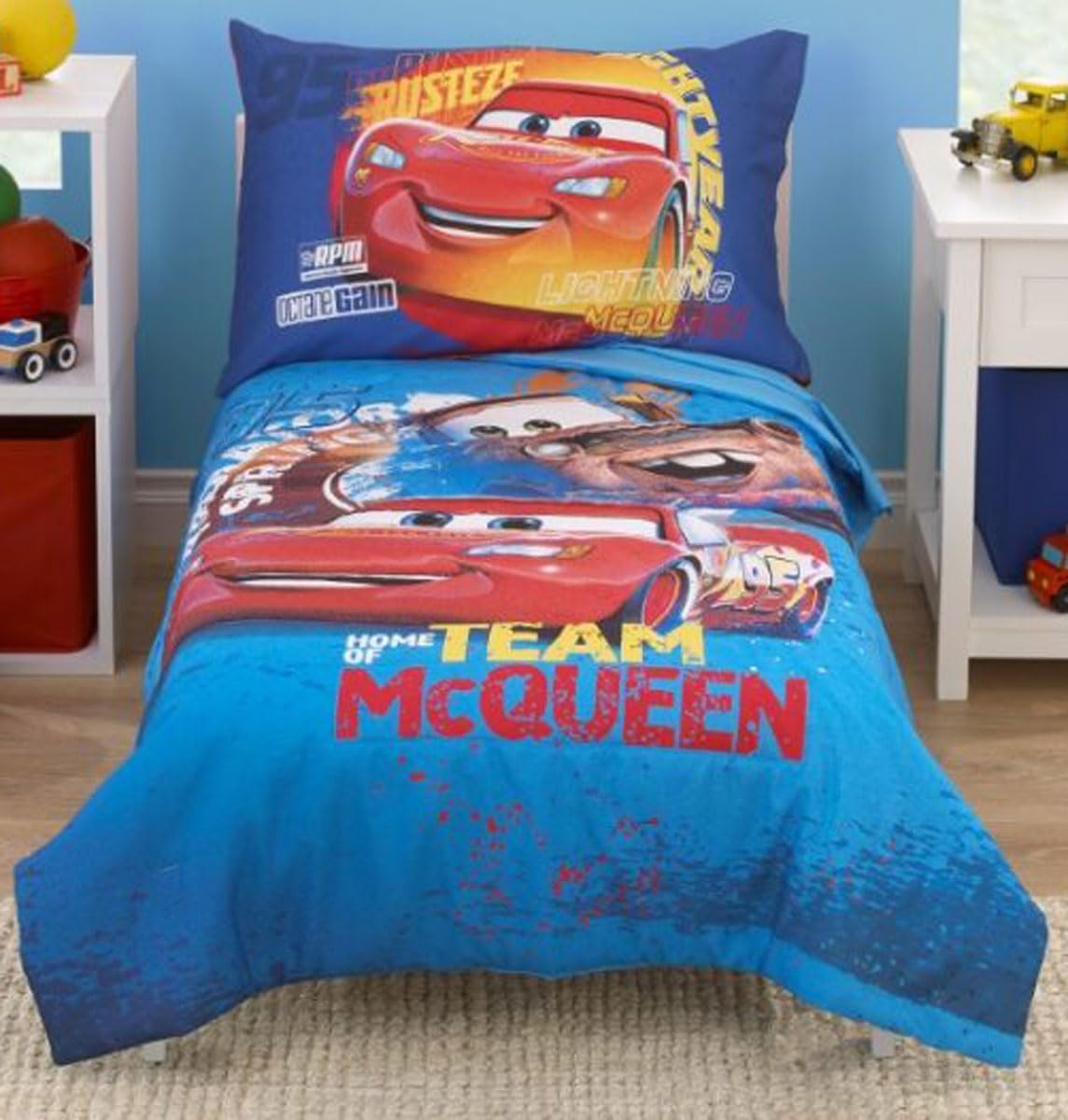 Juego De Ropa De Cama Disney Cars De 4 Piezas Para Cama Infantil - Venta Internacional.