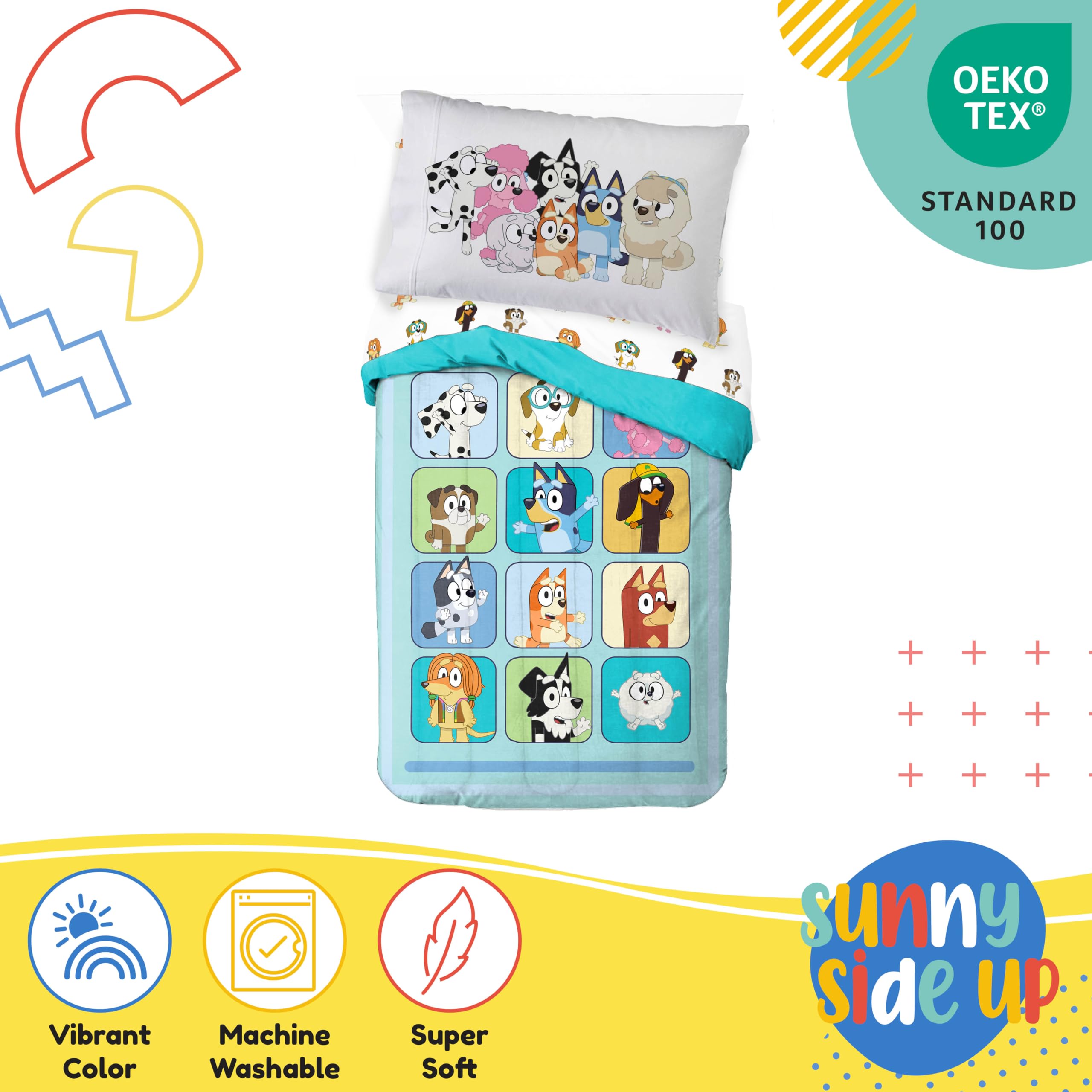 Foto 5 pulgar | Juego De Edredón Sunny Side Up Bluey & Friends Para Niños Pequeños De 4 Piezas - Venta Internacional.