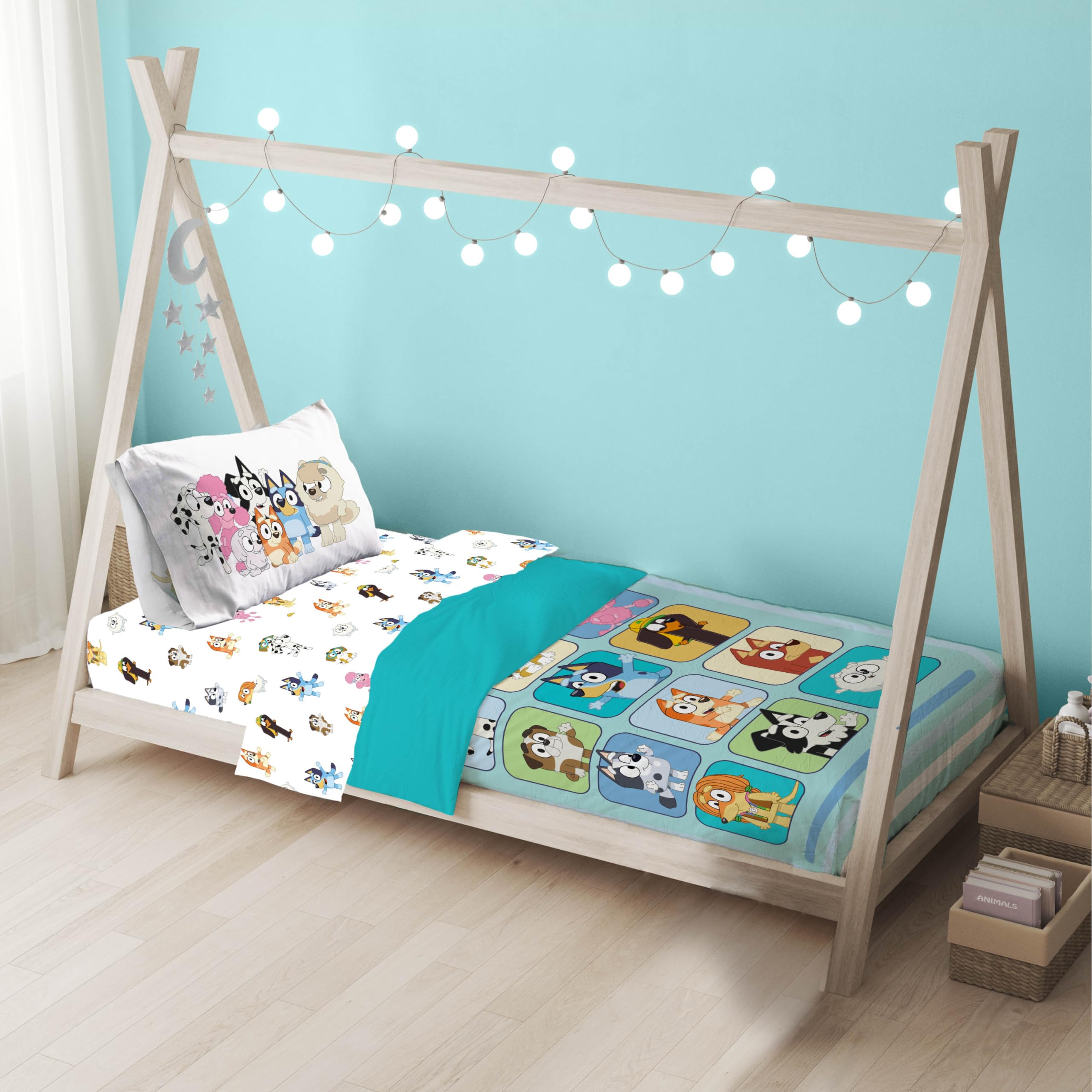 Foto 6 | Juego De Edredón Sunny Side Up Bluey & Friends Para Niños Pequeños De 4 Piezas - Venta Internacional.